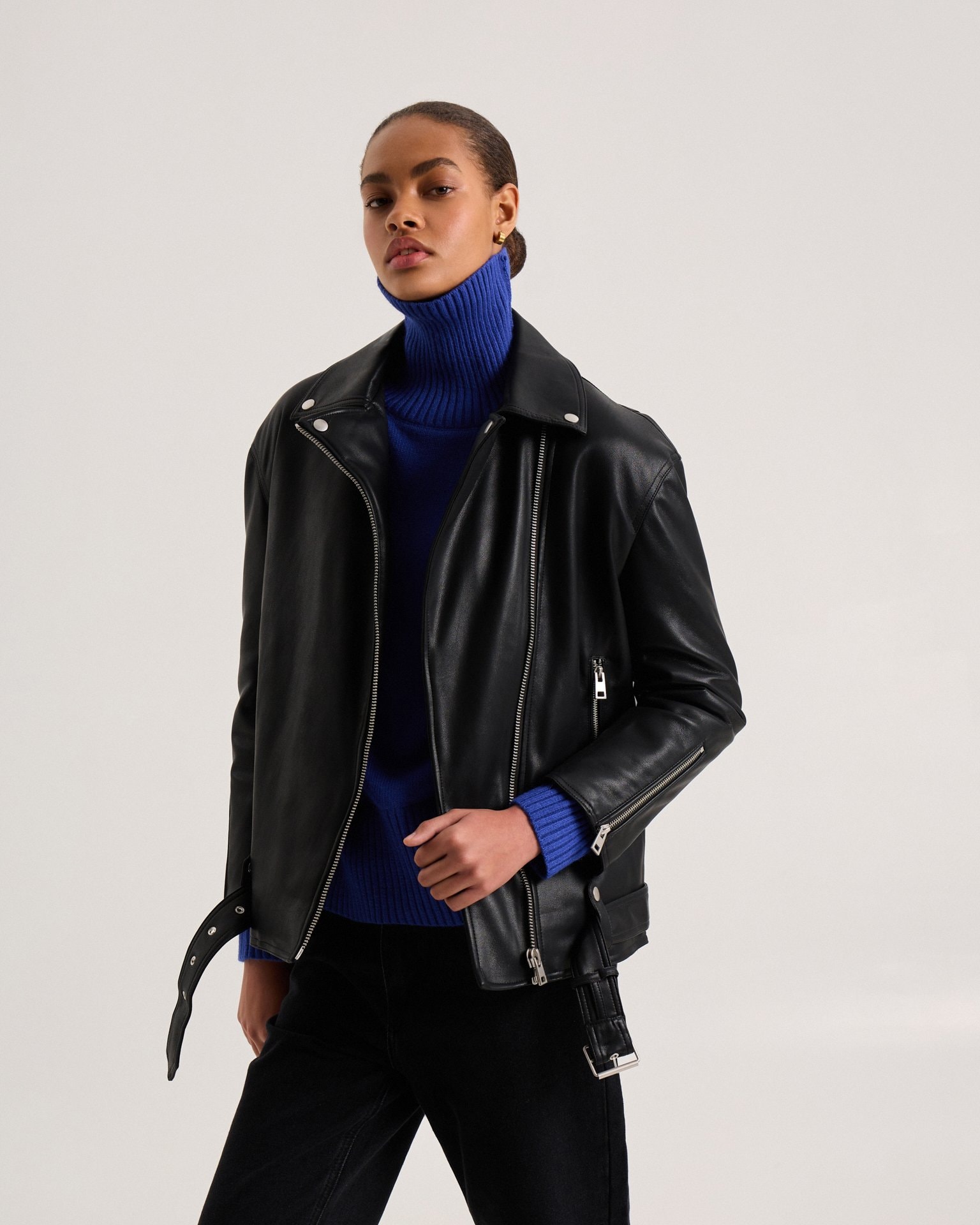 Insulated biker jacket, Black — photo 6