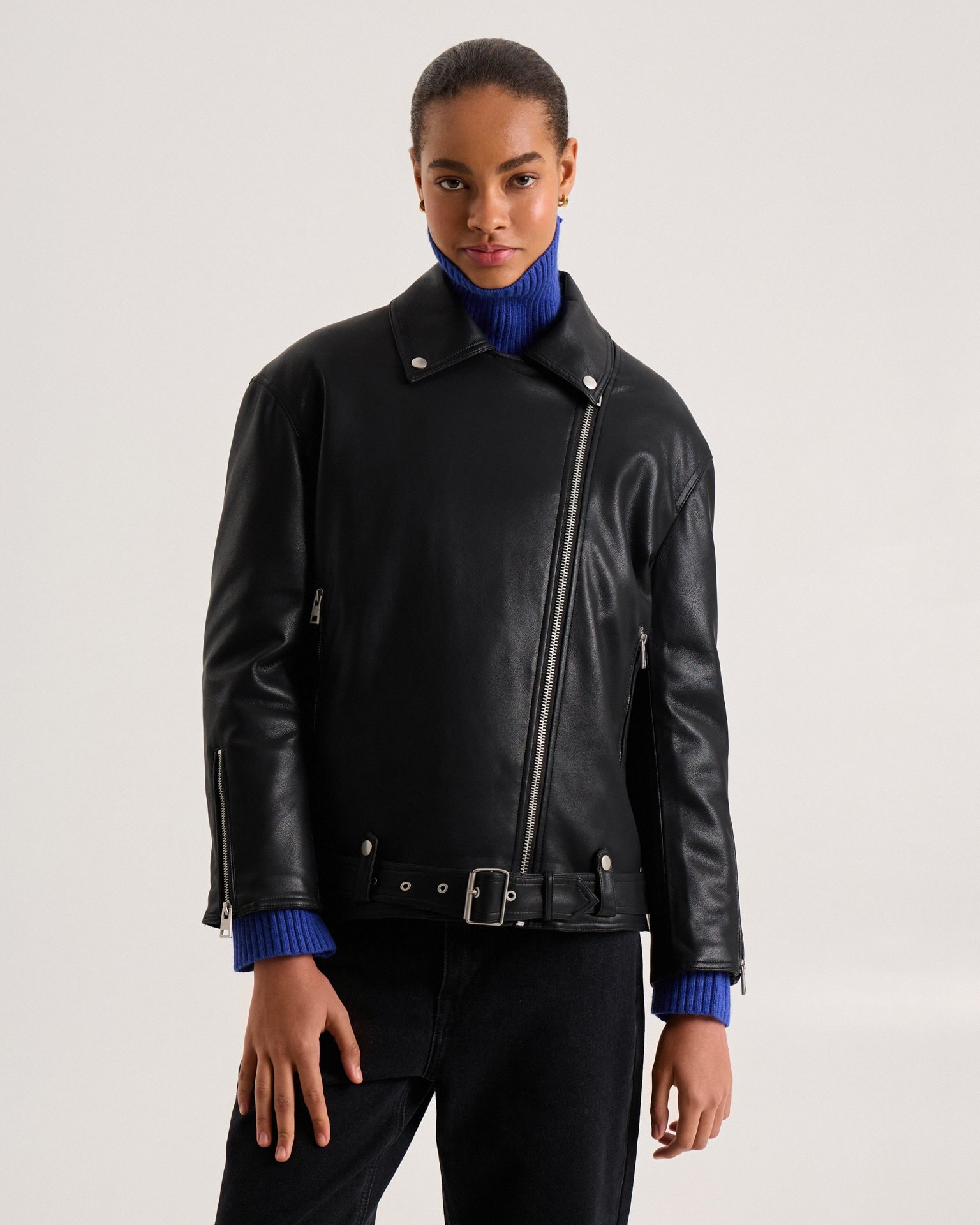 Insulated biker jacket, Black — photo 7