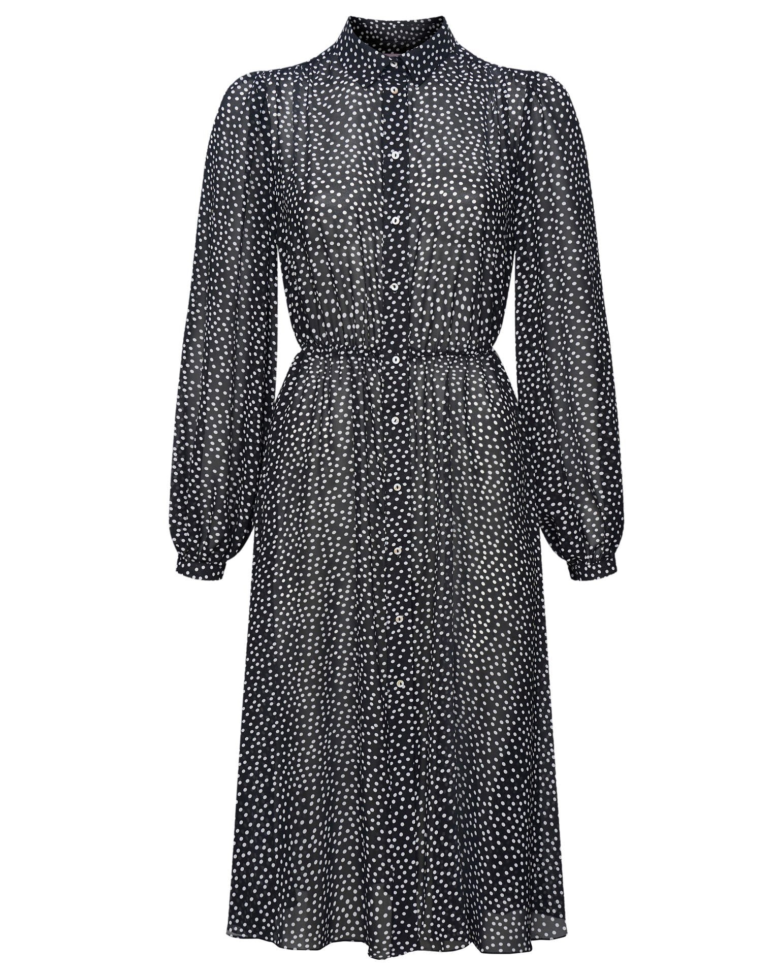 Black polka dot dress, Black