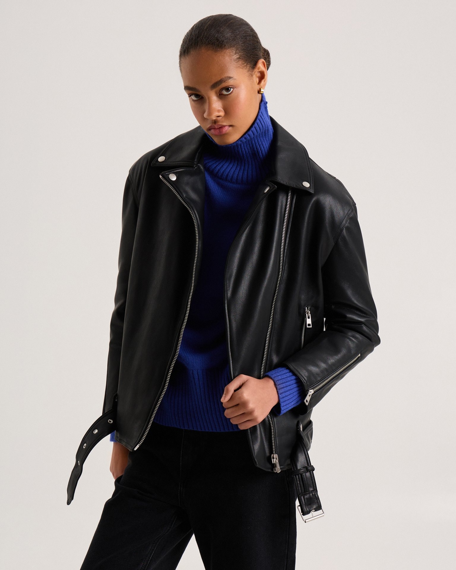 Insulated biker jacket, Black — photo 5