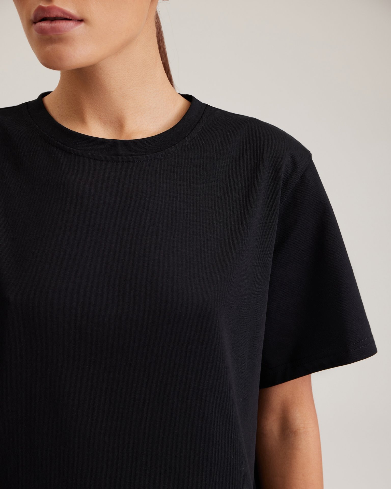 Basic black T-shirt, Black — photo 7