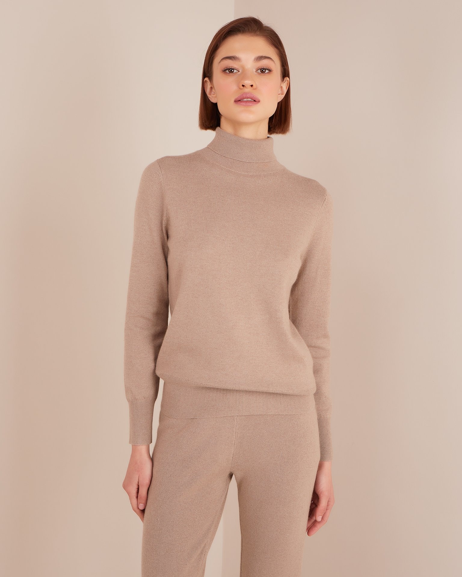 Suit with turtle neck, Brown — photo 2