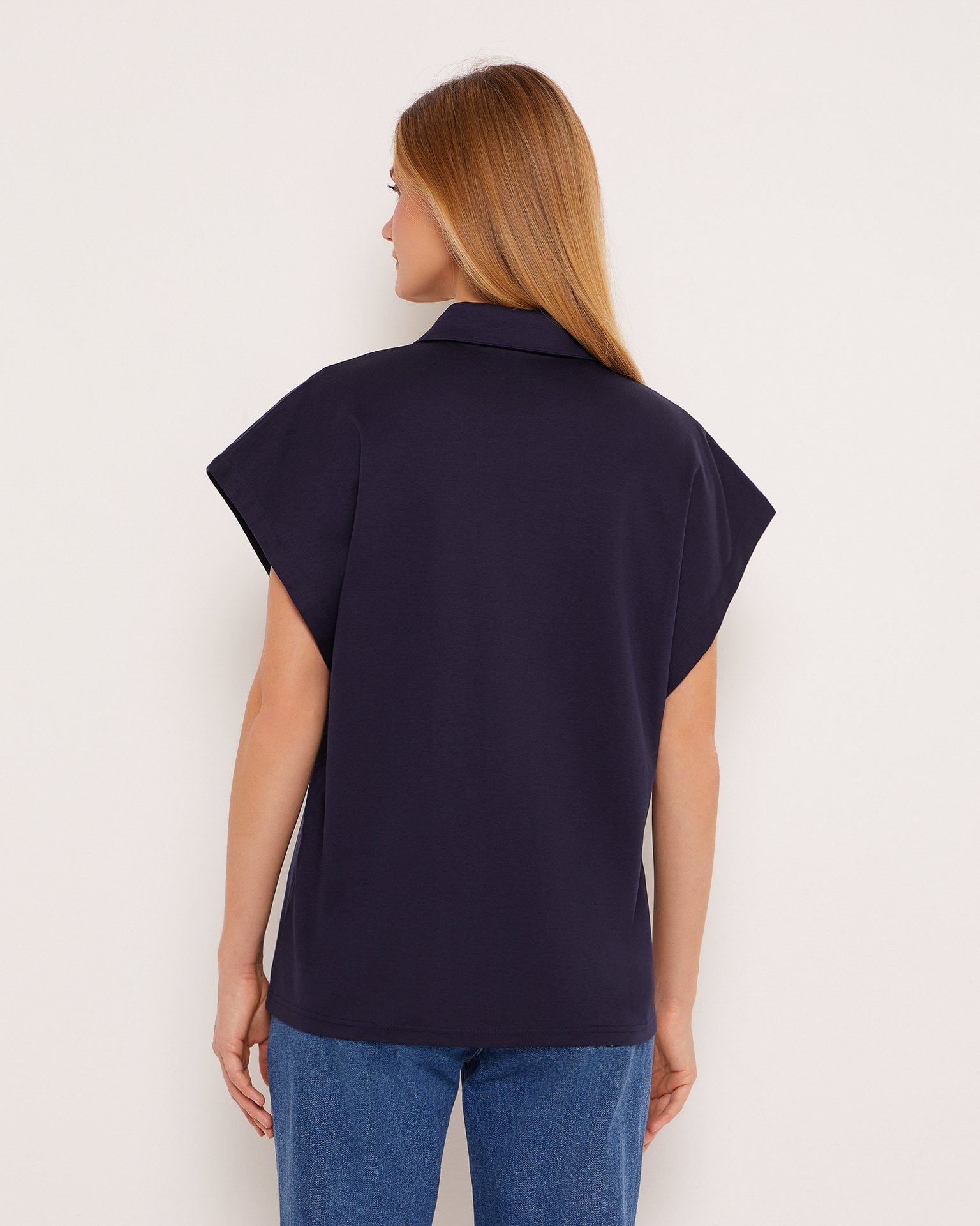 Cotton Shirt, Dark Blue — photo 4