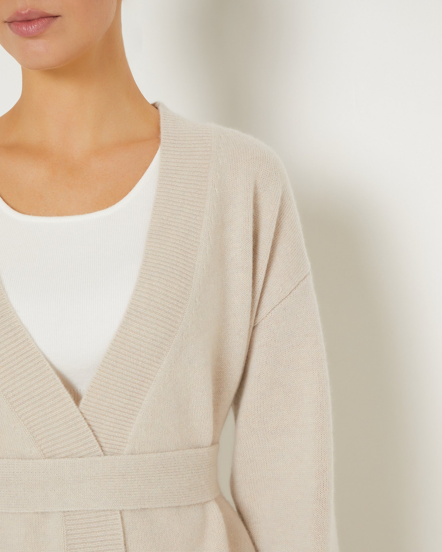 Wool and cashmere cardigan, Beige — photo 8