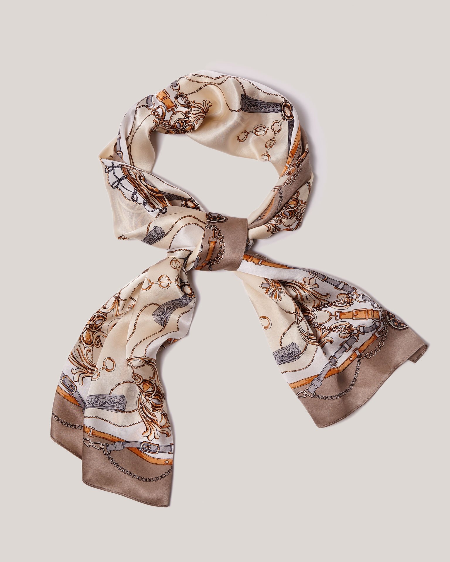 Silk scarf, Beige