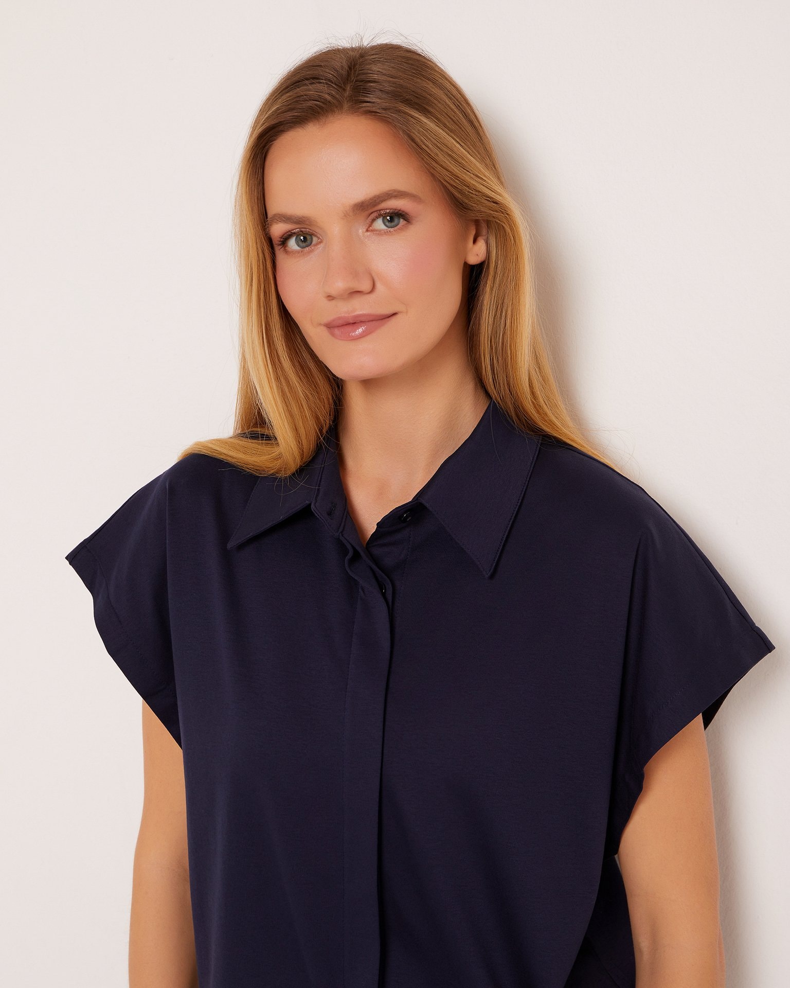 Cotton Shirt, Dark Blue — photo 6
