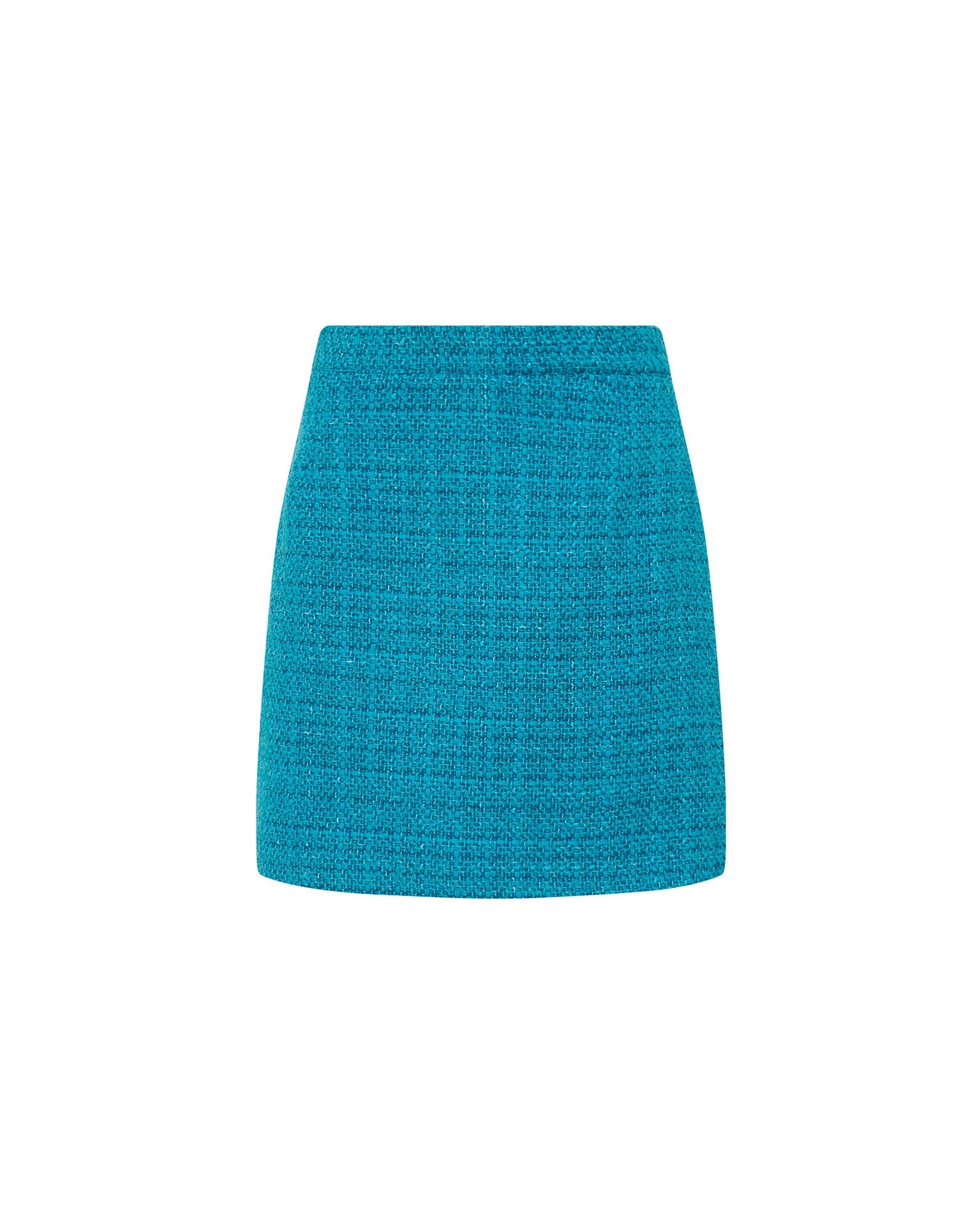 A turquoise mini skirt, Turquoise — photo 8