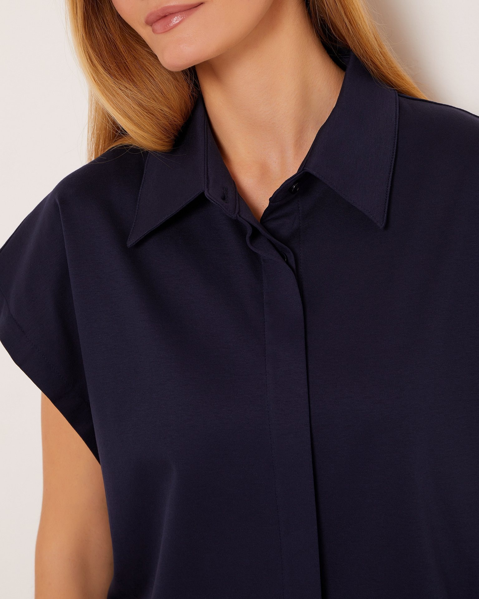 Cotton Shirt, Dark Blue — photo 7