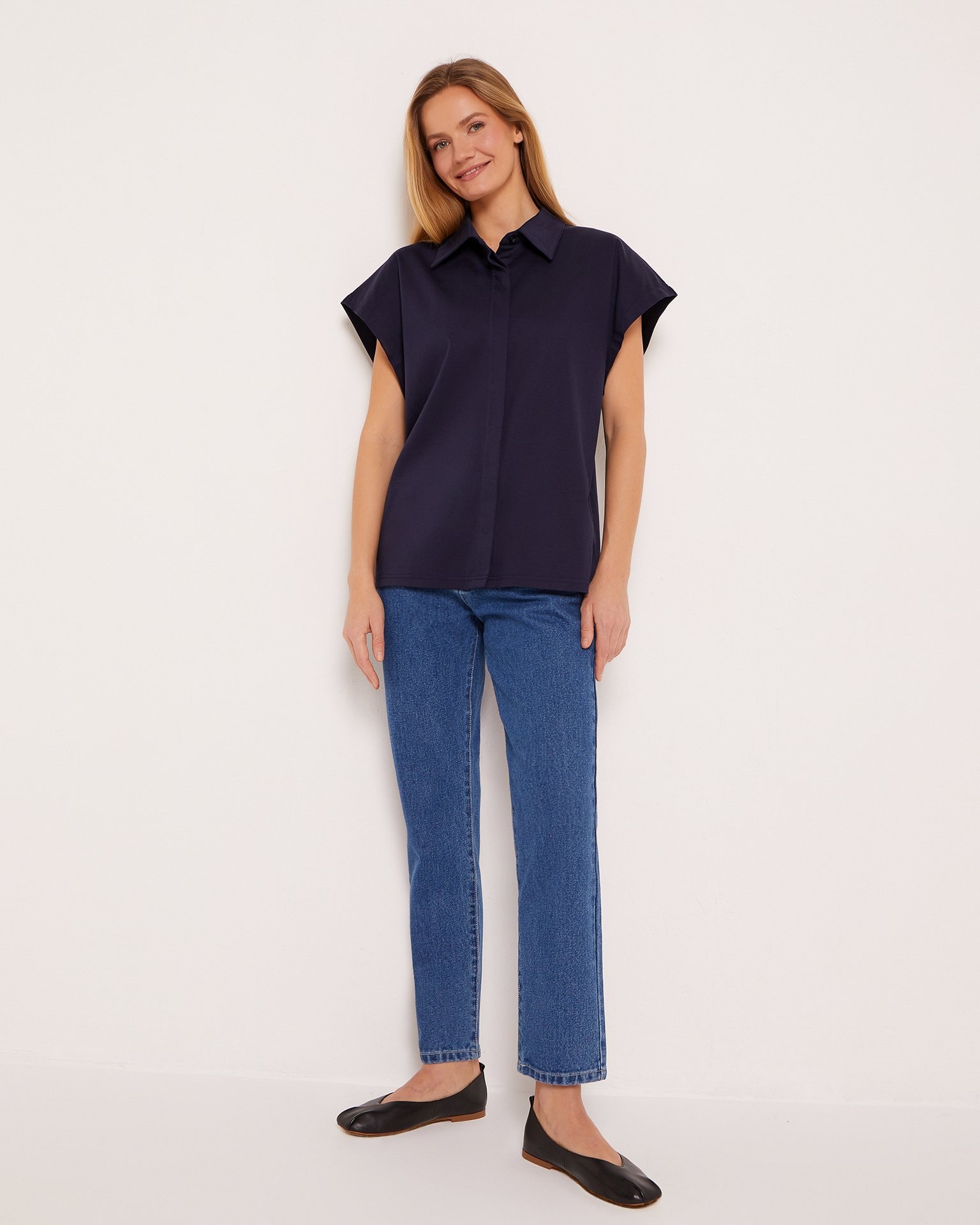 Cotton Shirt, Dark Blue