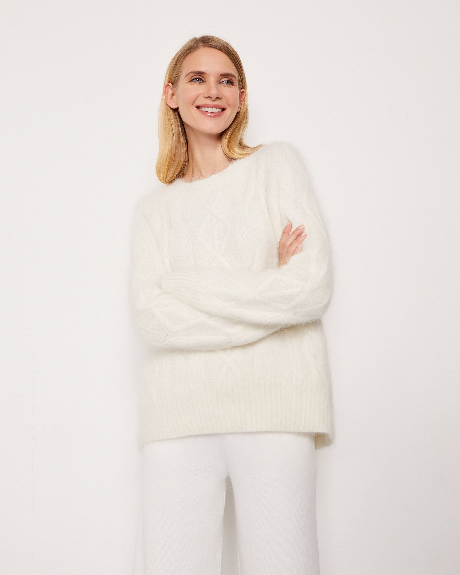 Jumper made from angora wool, Milky