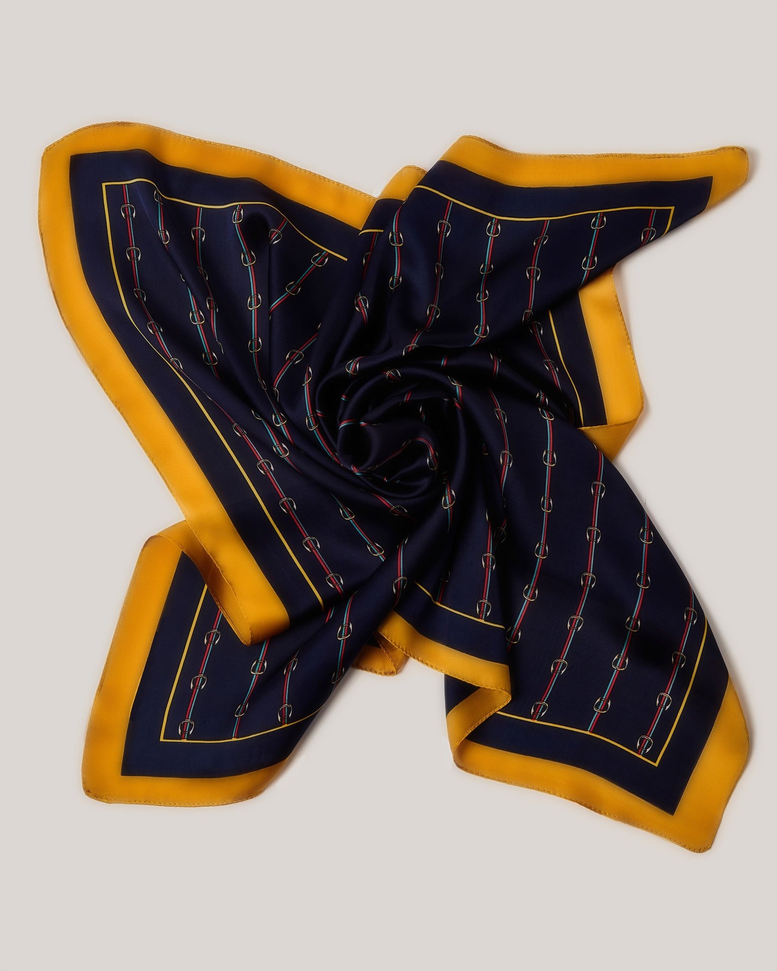 Dark scarf with pattern, Blue.