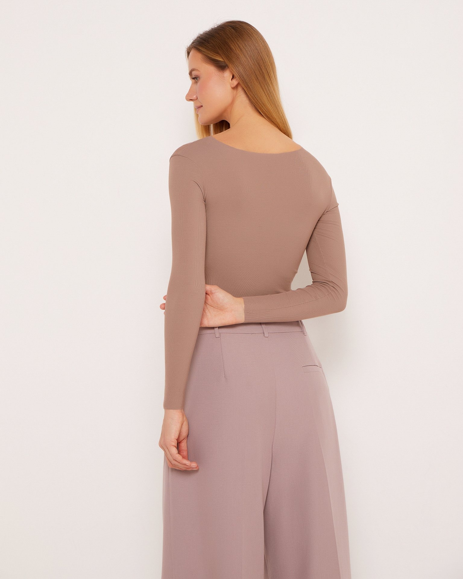 Modal long sleeve, Brown — photo 3