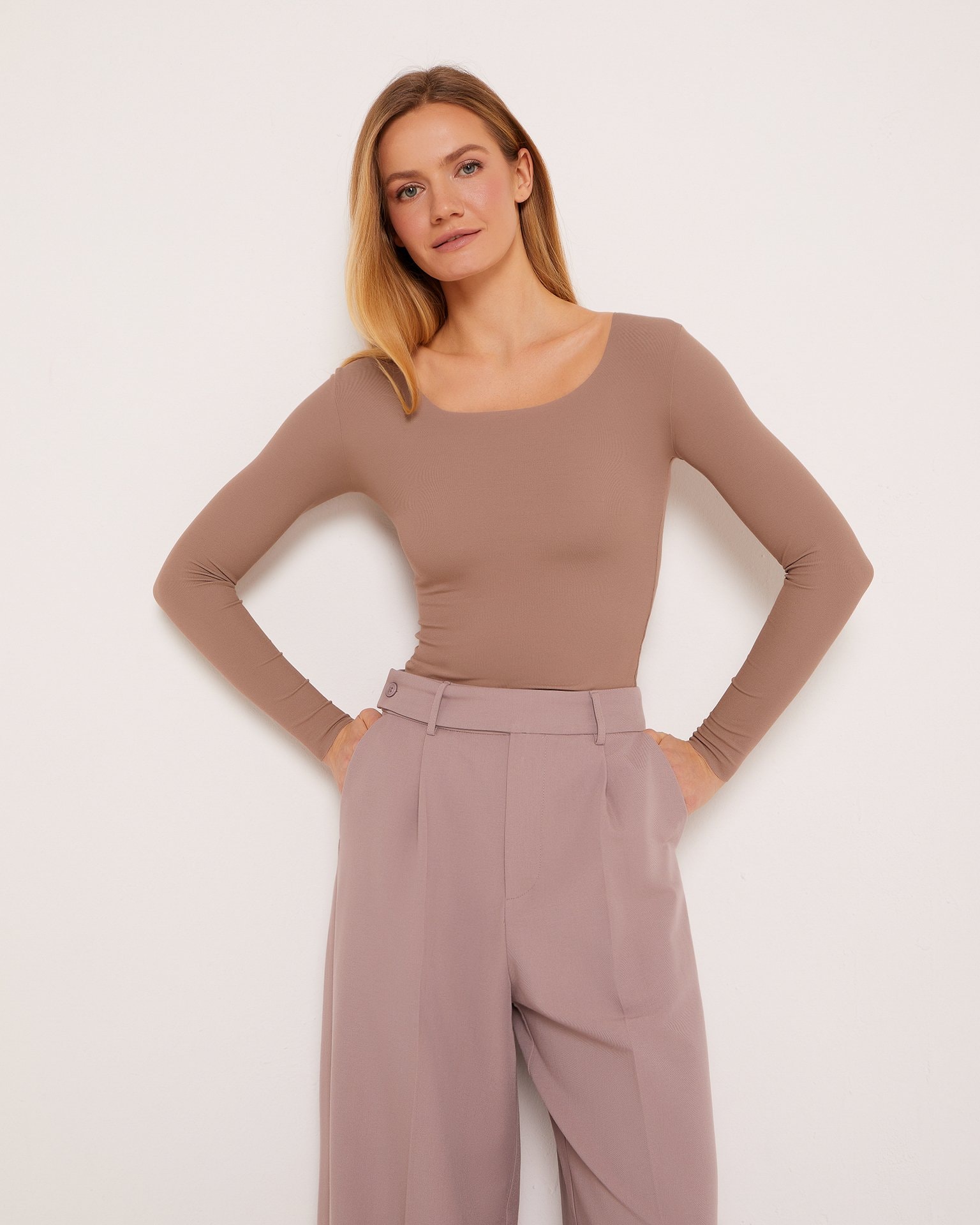 Modal long sleeve, Brown