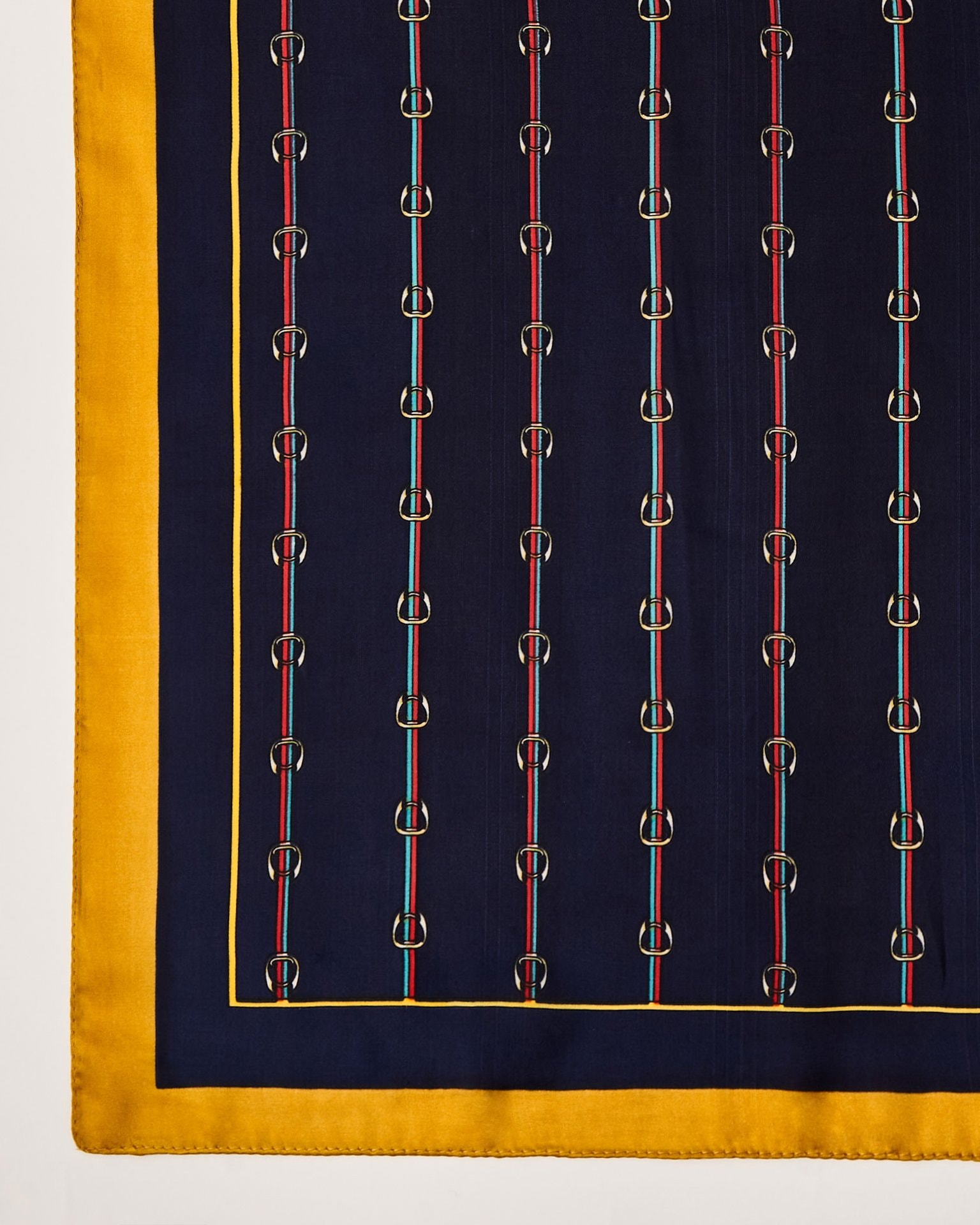 Dark scarf with pattern, Blue. — photo 2
