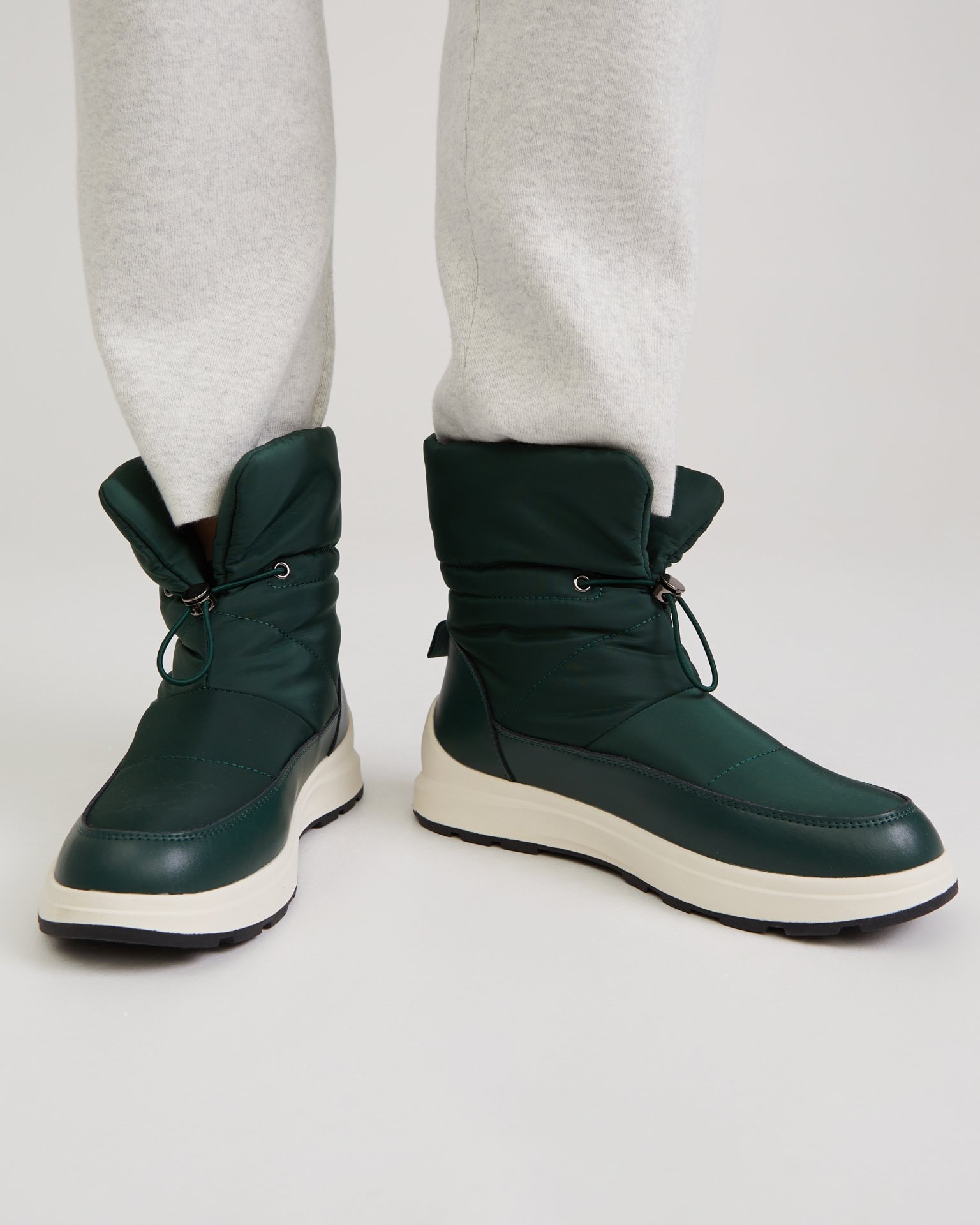 Puffer boots in dark green, Green. — photo 3