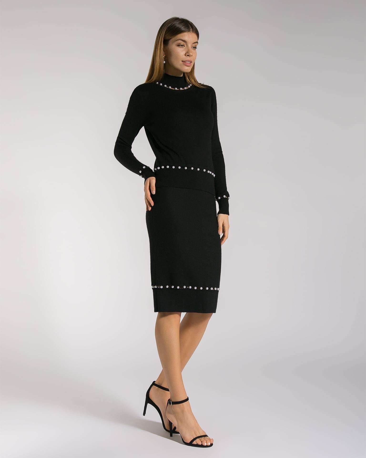 Suit with pearl beads, Black — photo 3
