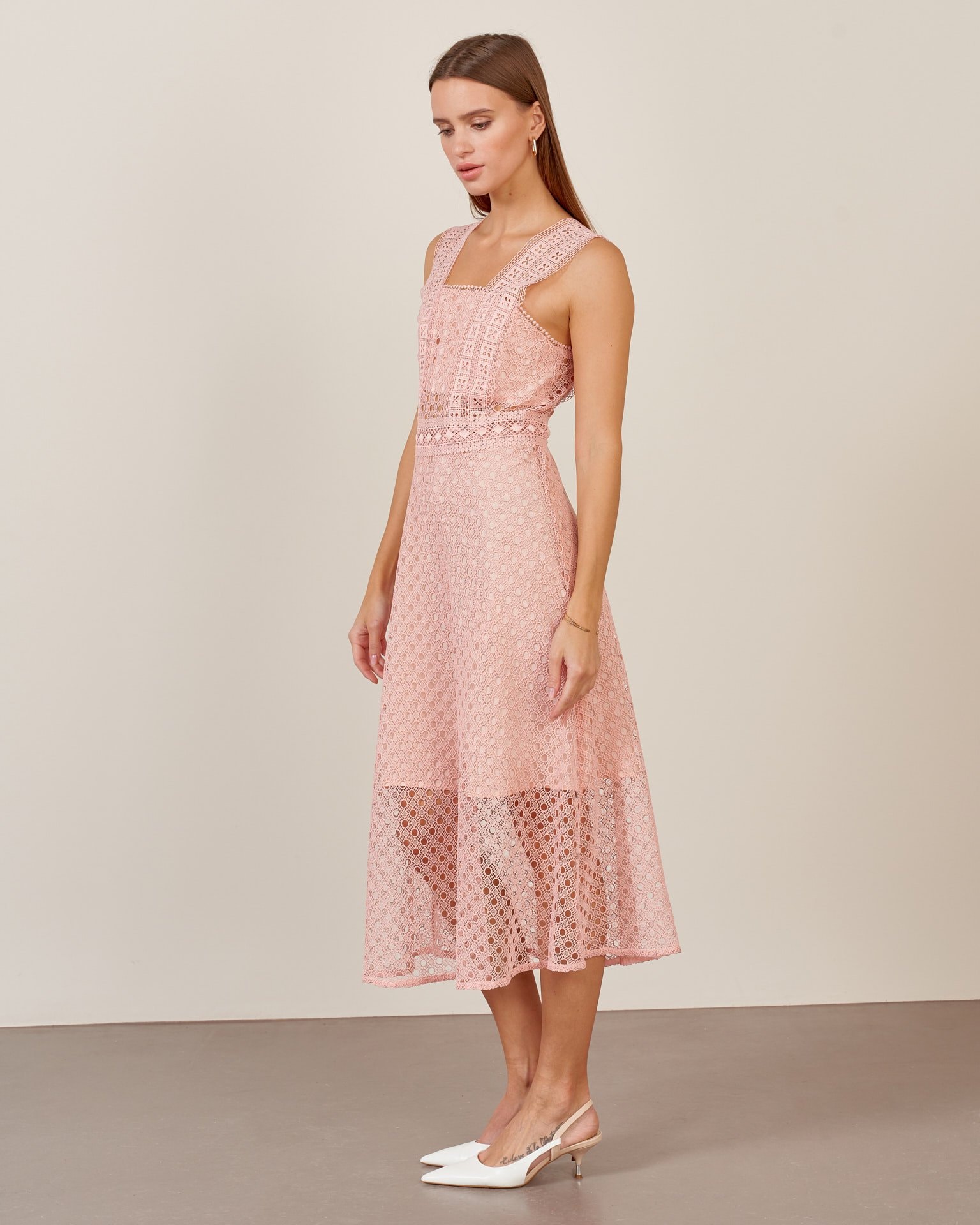 Dress with wide straps, Pink — photo 3