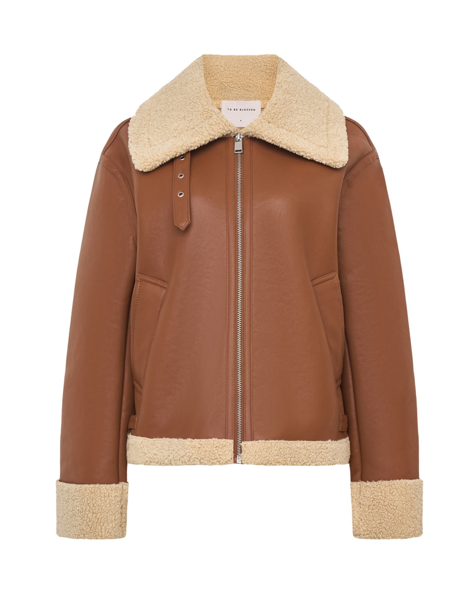 Brown shearling coat, Brown
