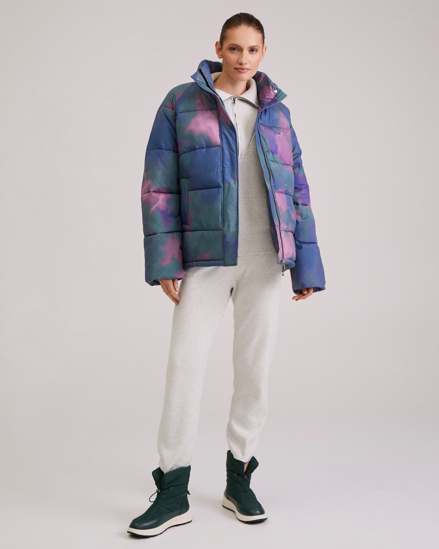 Puffer boots in dark green, Green. — photo 5