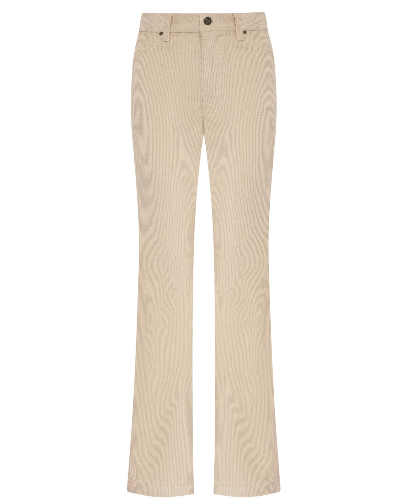 Corduroy flared trousers, Milky — photo 8