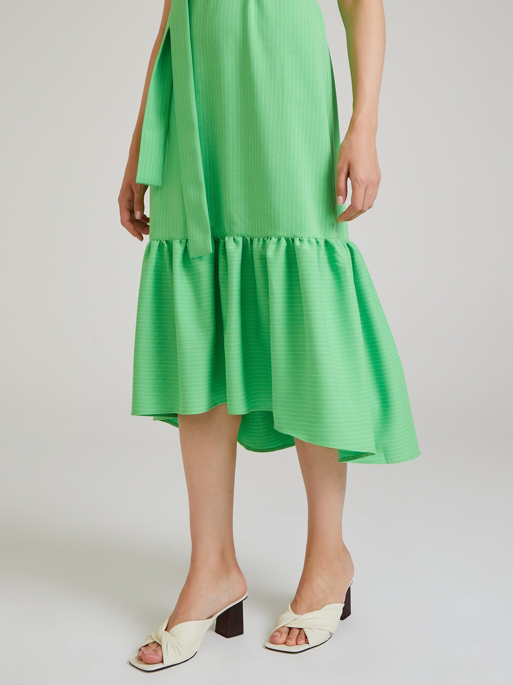 Tiered Midi Dress, Light Green — photo 4