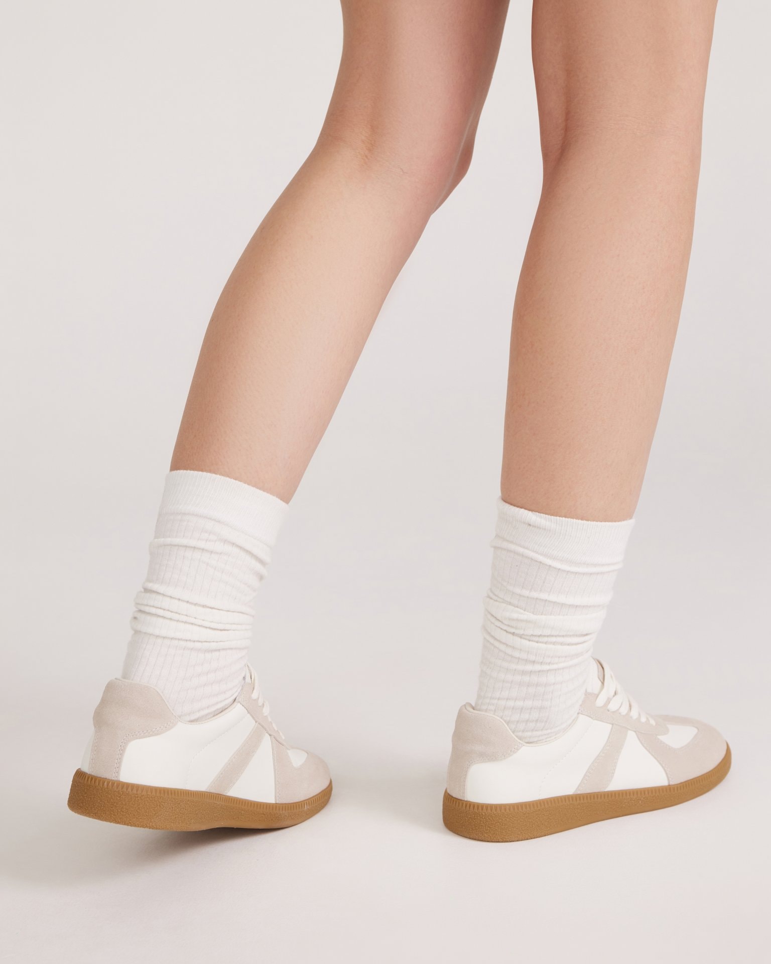 Trainers with suede panels, White — photo 6