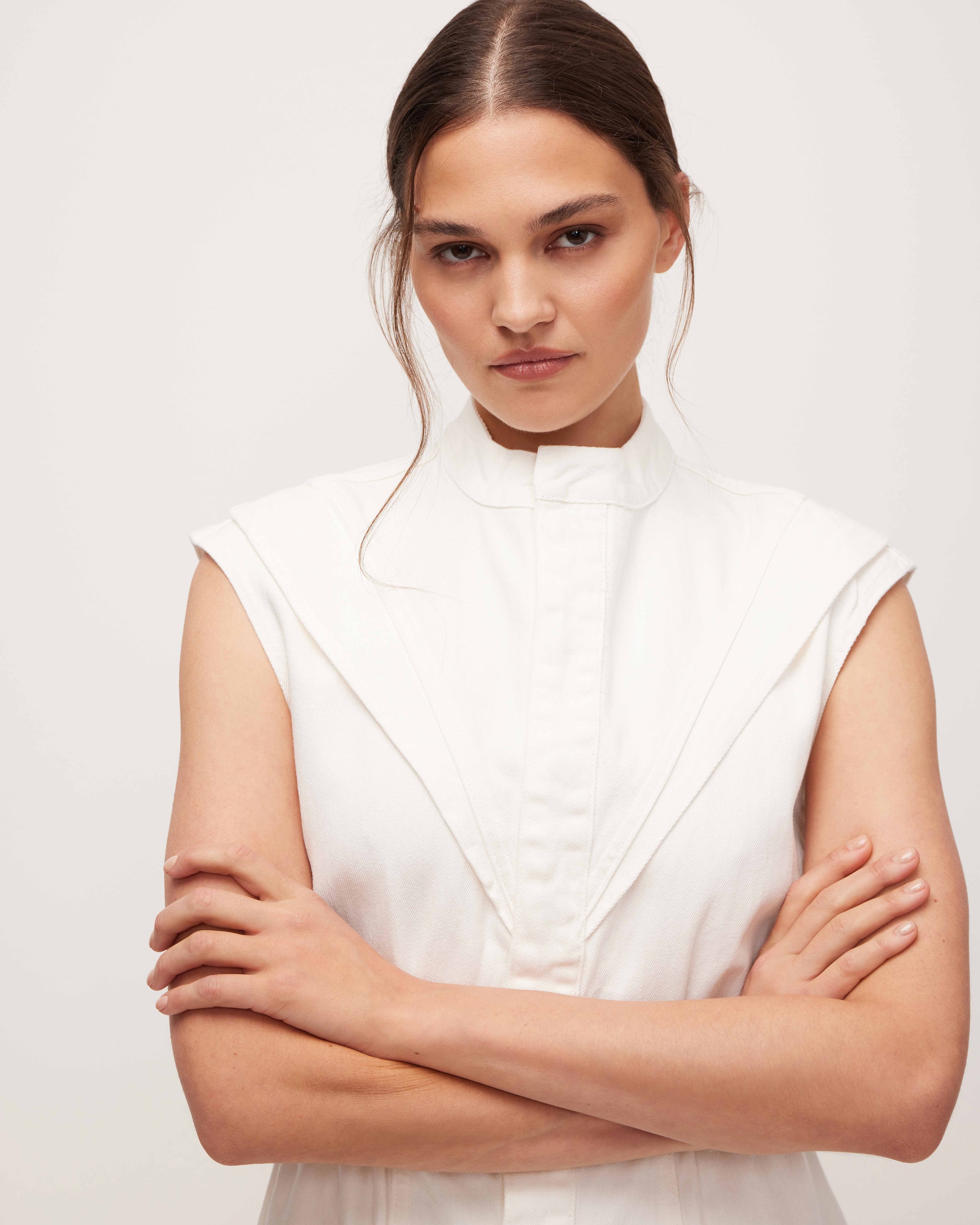 Denim dress, White — photo 3