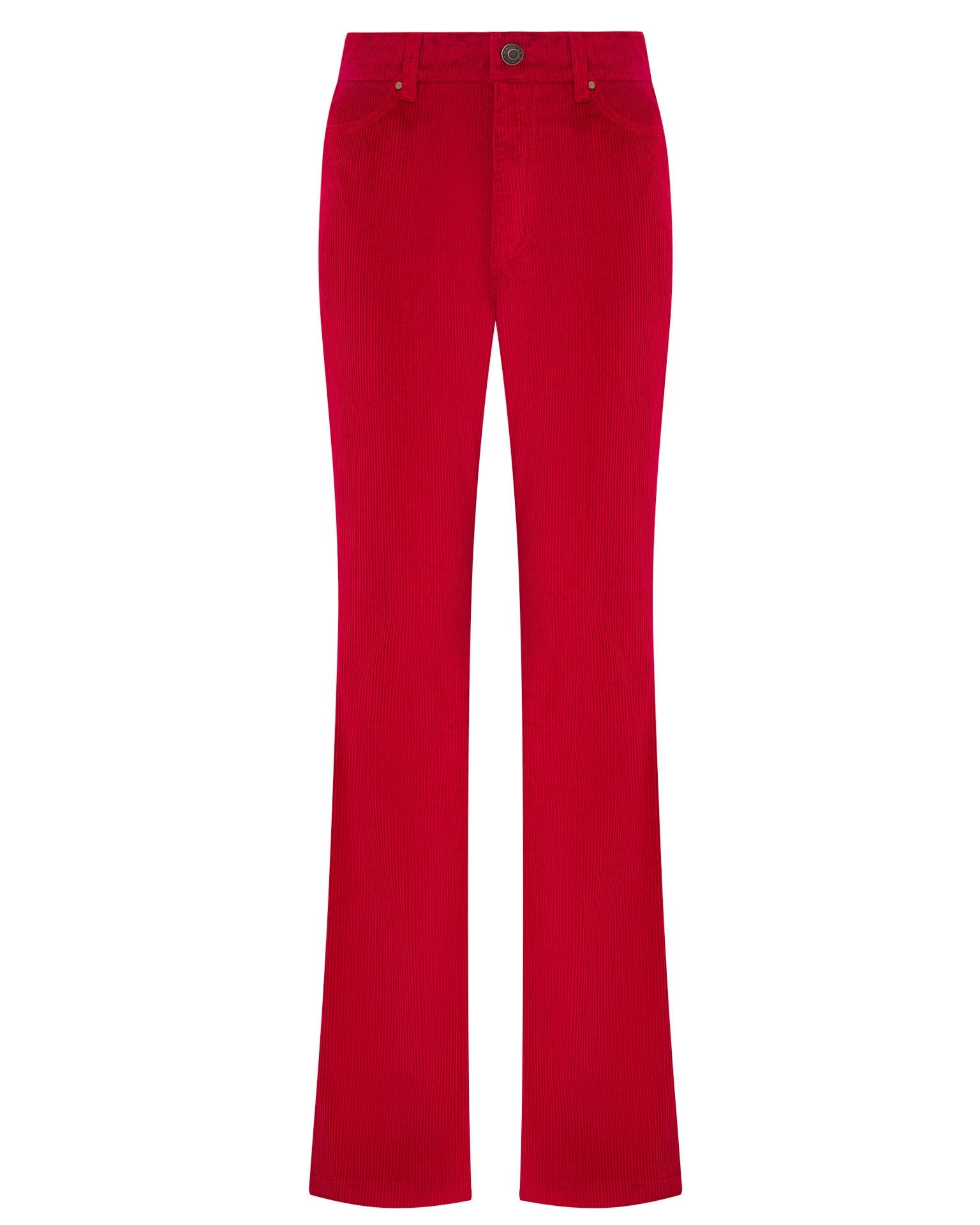 Corduroy flare trousers, Burgundy — photo 9