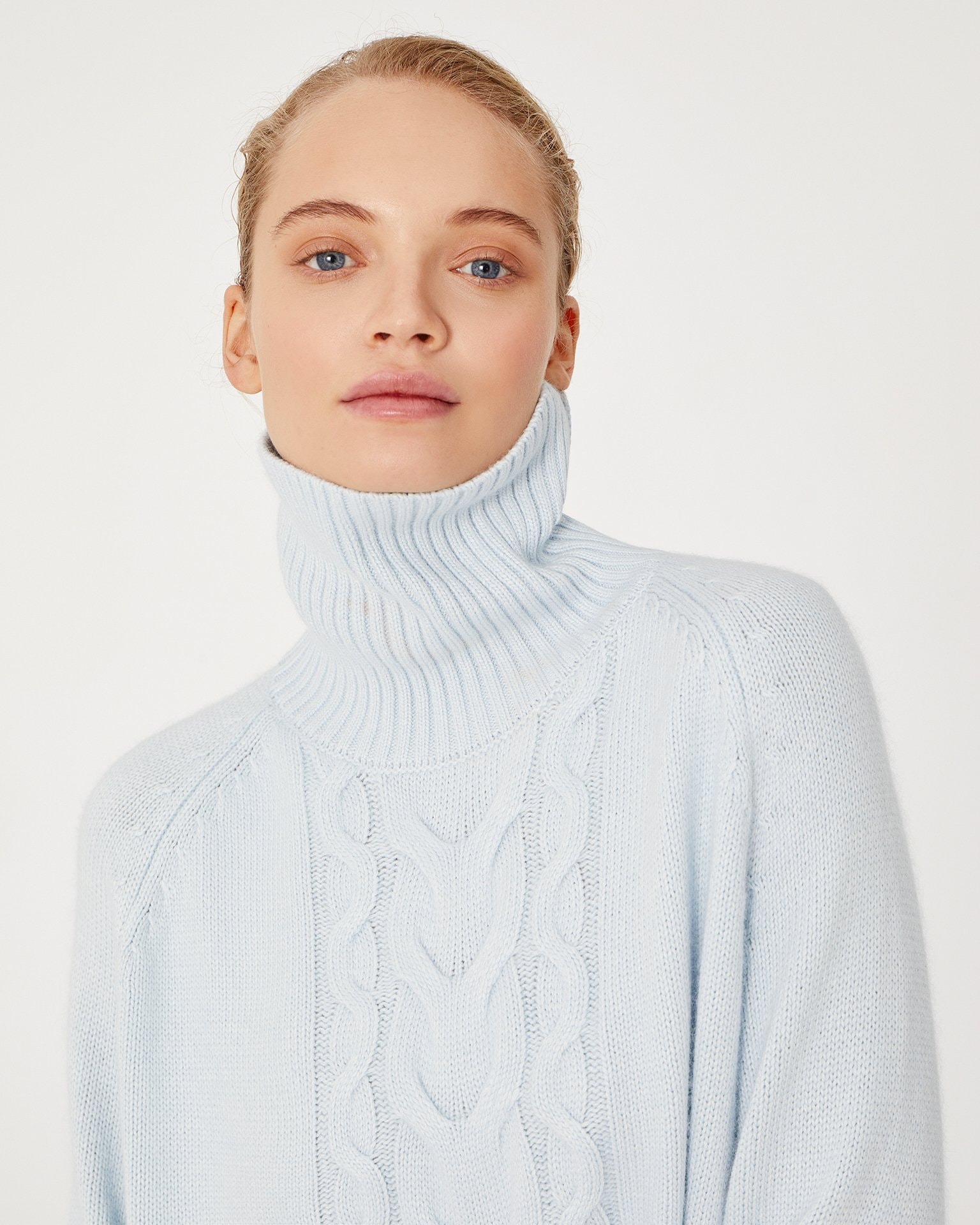 Dress with Cable Pattern, Light Blue — photo 5