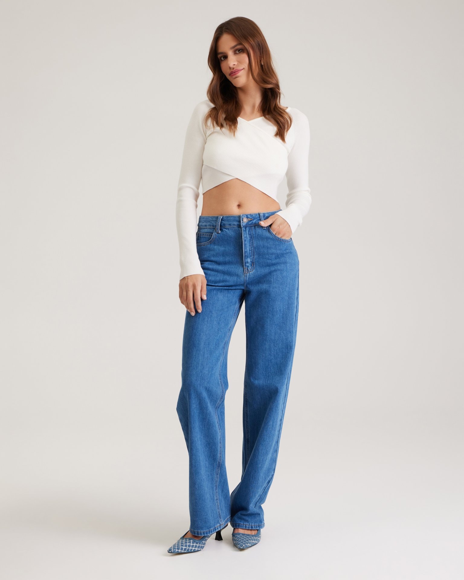 Wide-leg jeans, Blue — photo 6