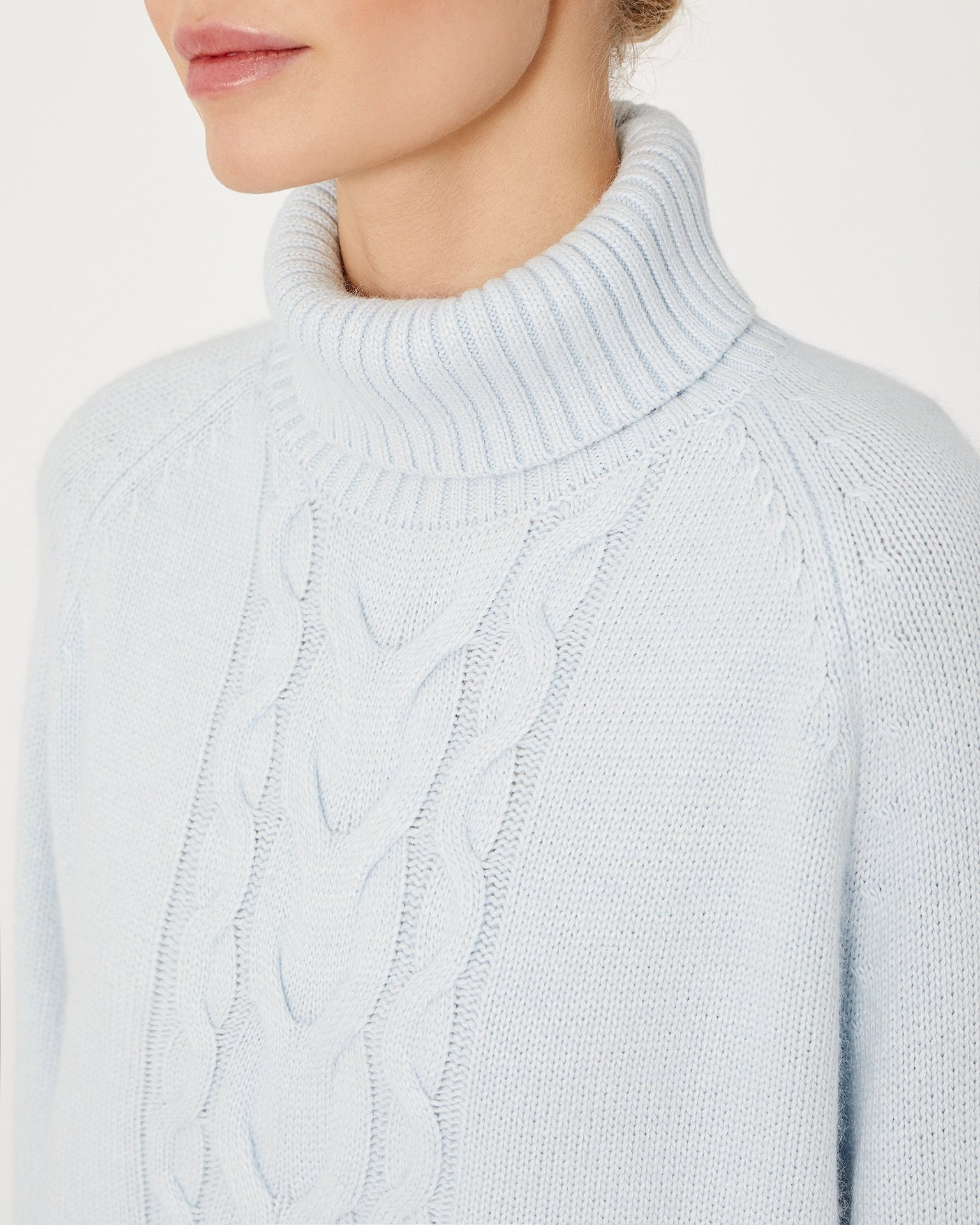 Dress with Cable Pattern, Light Blue — photo 6