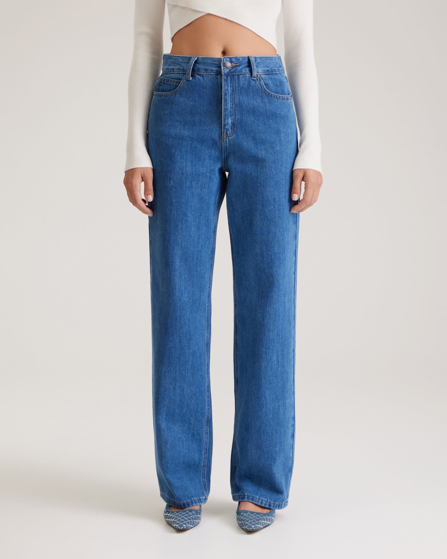 Wide-leg jeans, Blue — photo 2