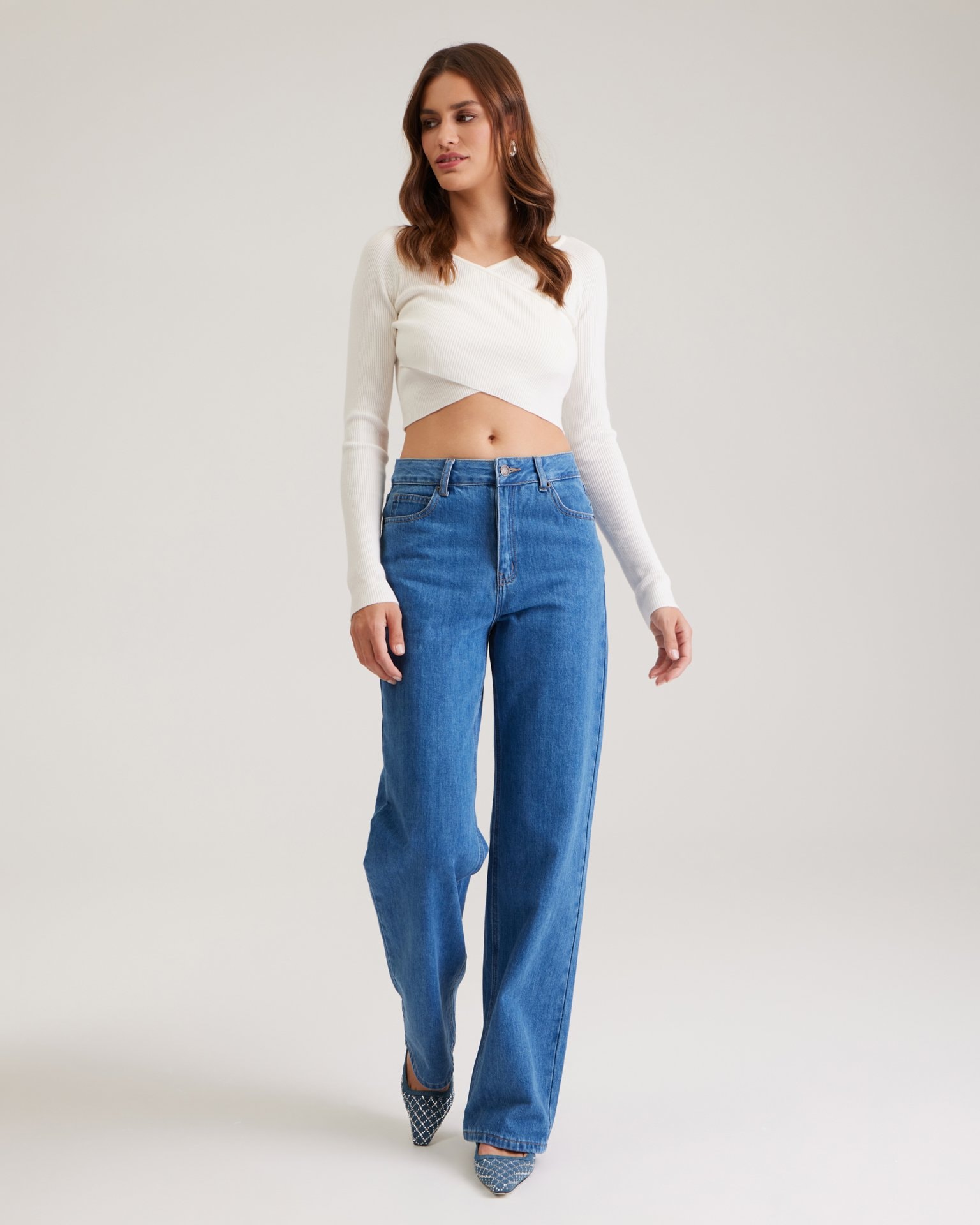 Wide-leg jeans, Blue