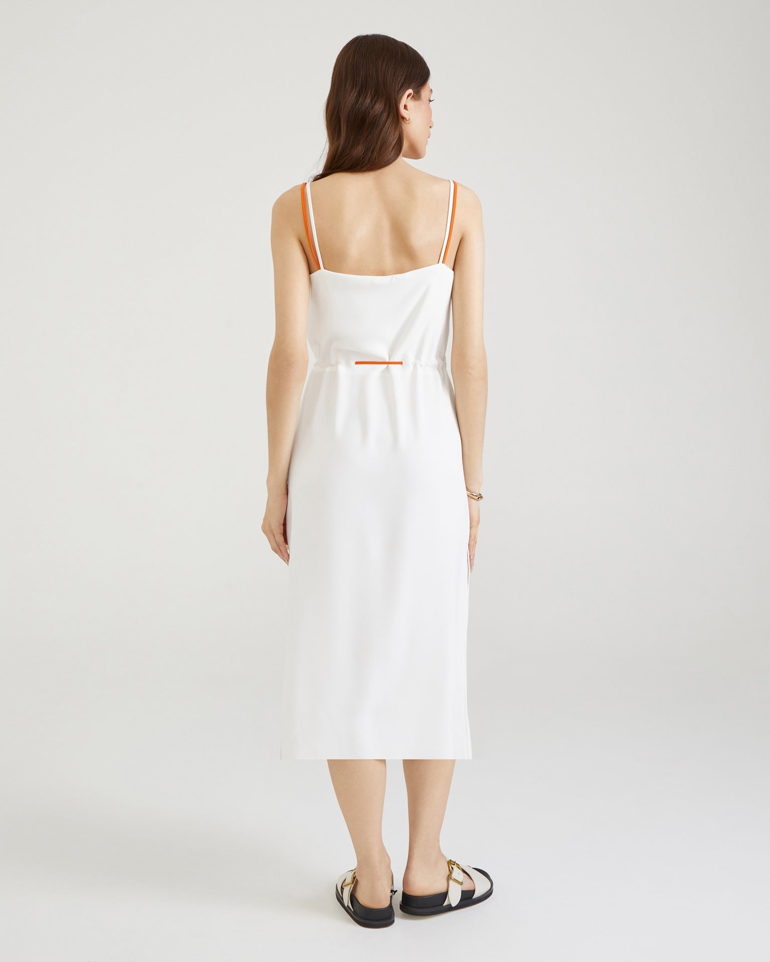 Dress with a thin belt, Milk — photo 3