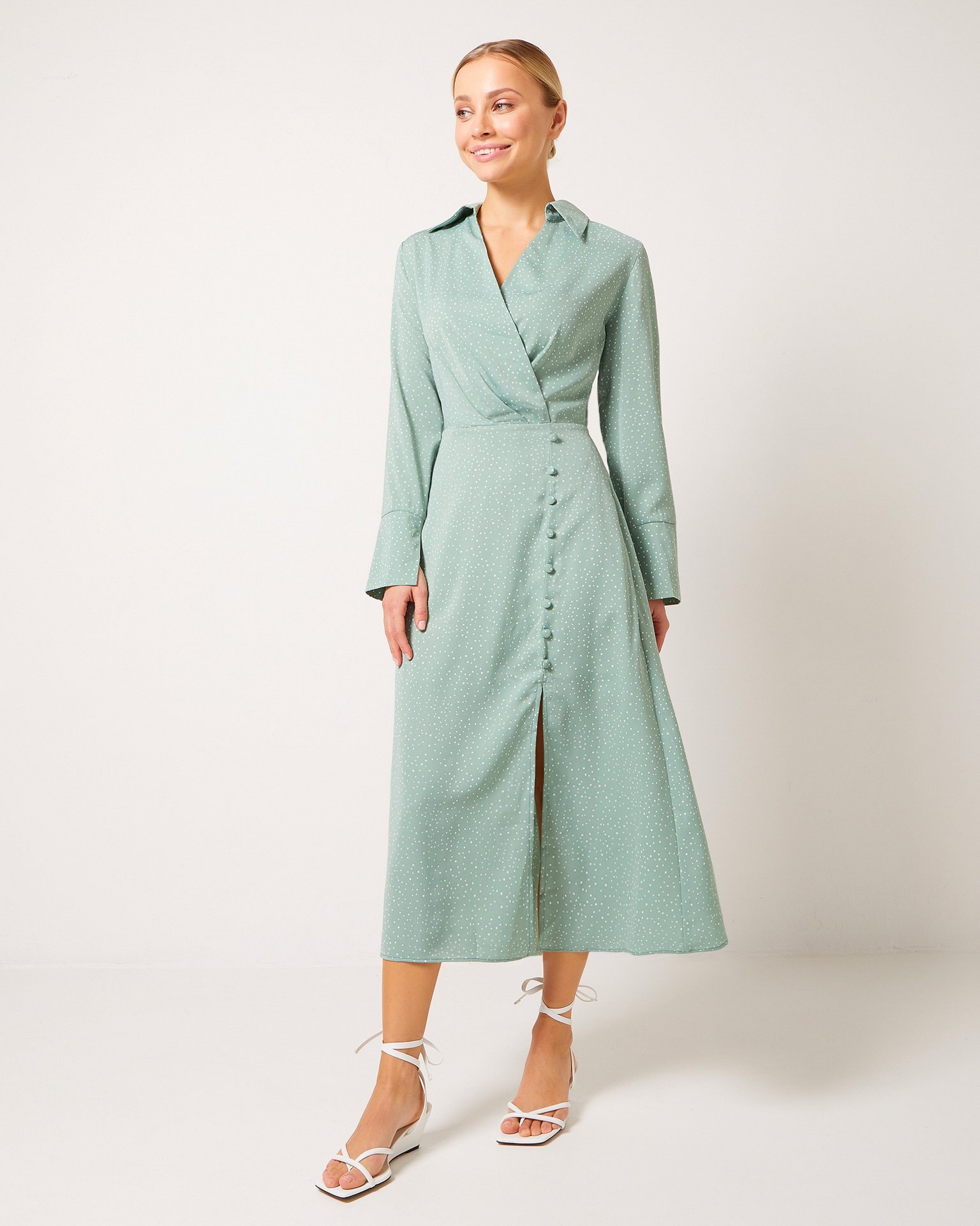 Wrap dress, Light Green — photo 3
