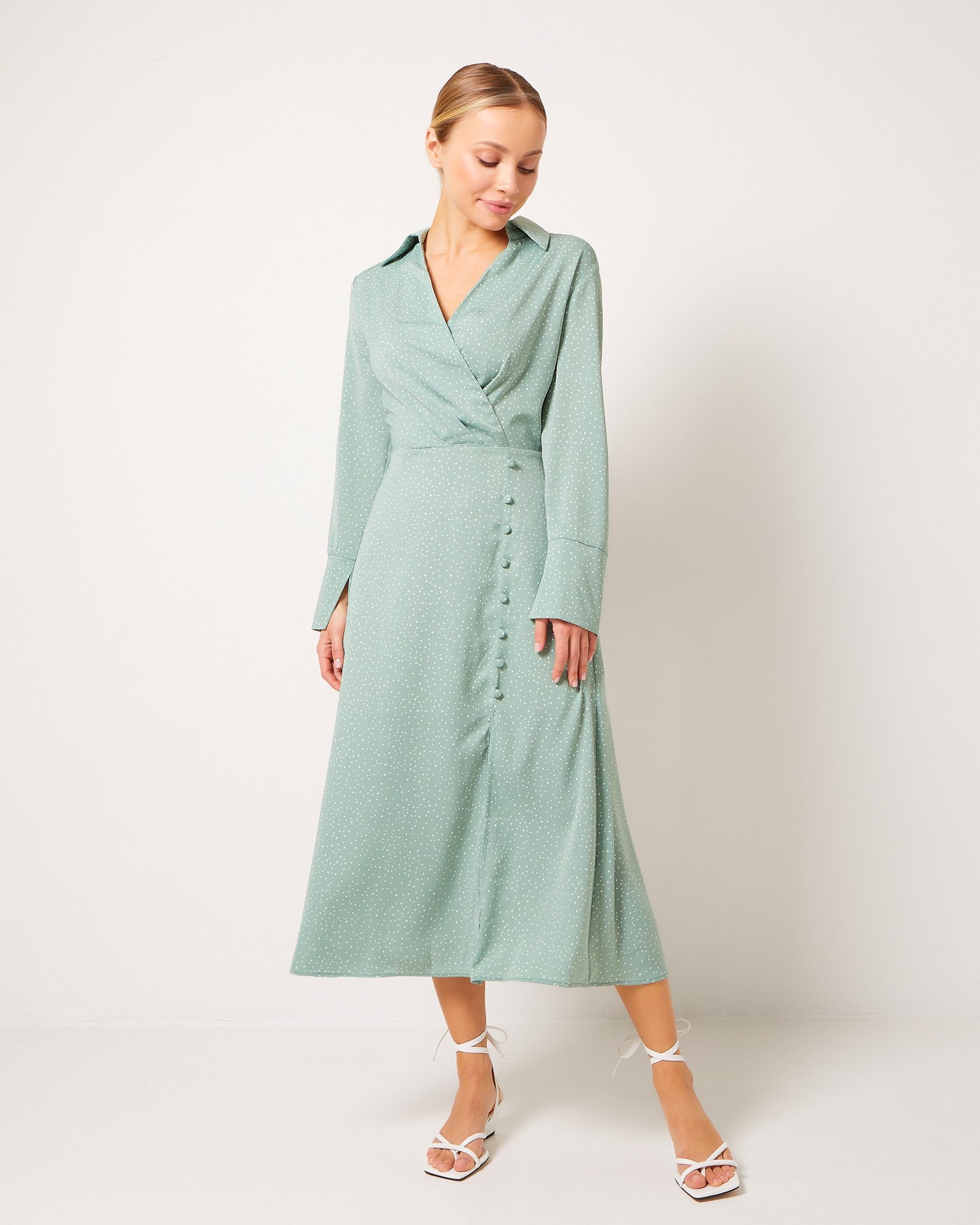 Wrap dress, Light Green — photo 5