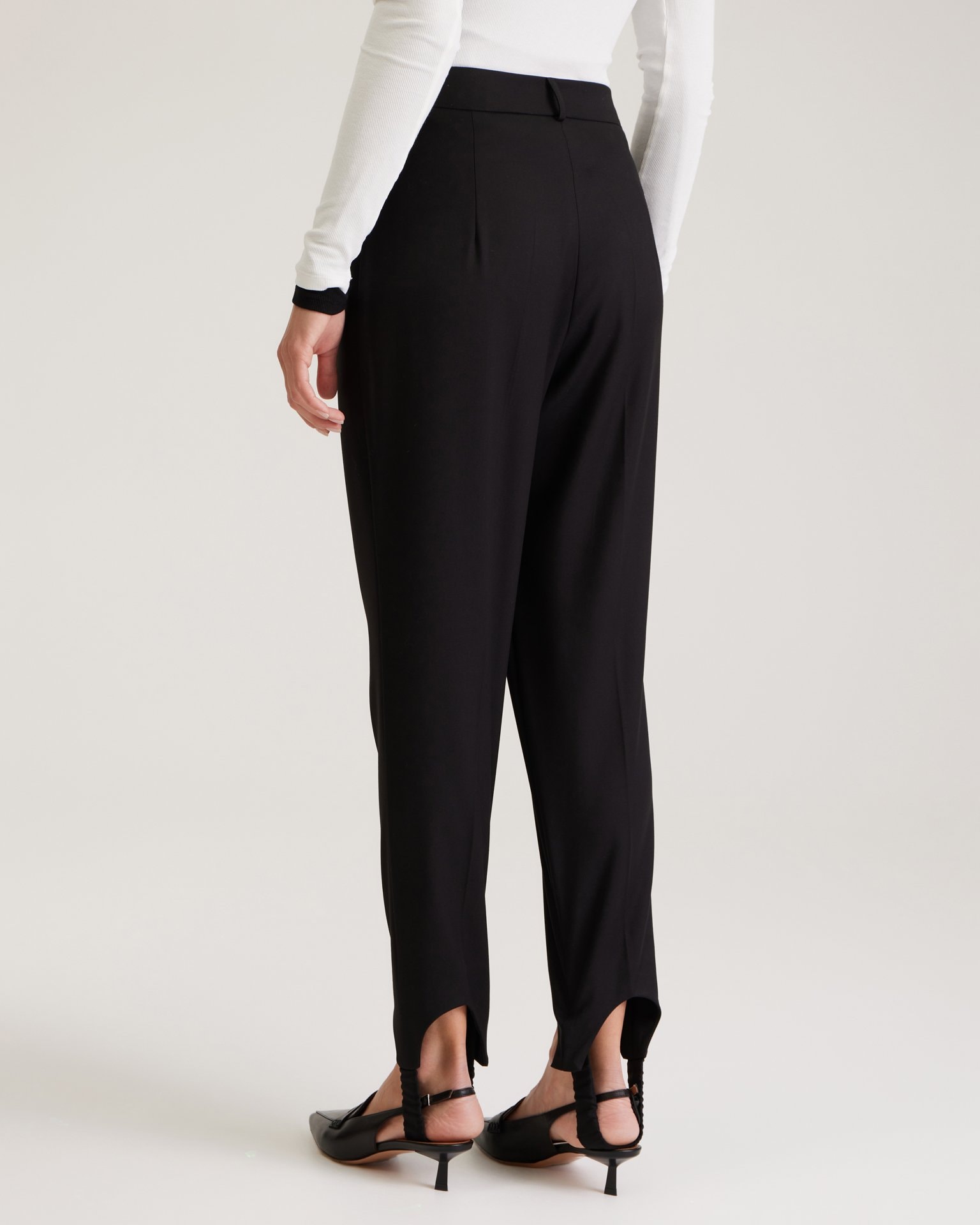 Black Trousers with Stirrups, Black — photo 5
