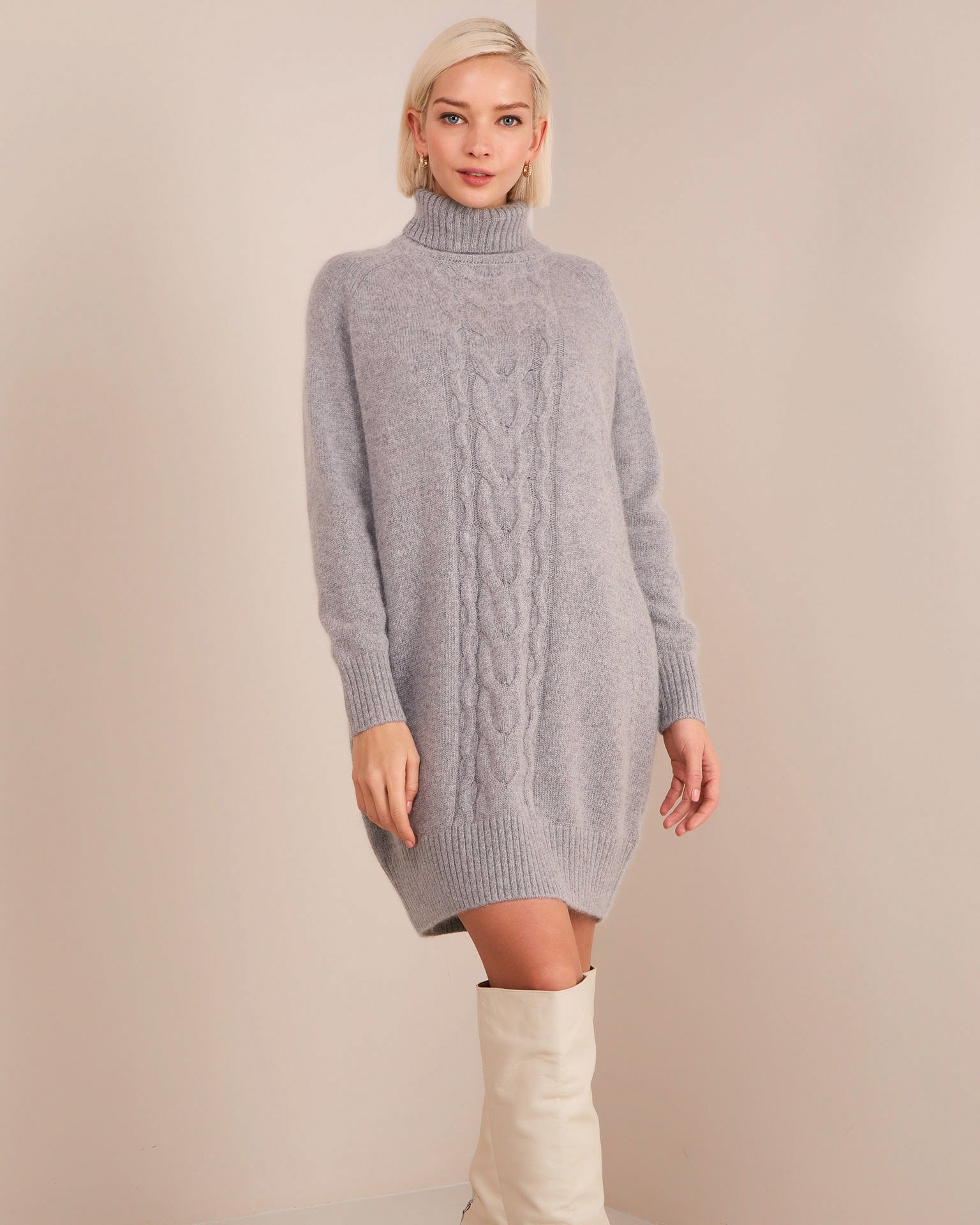 Knit sweater dress, Grey