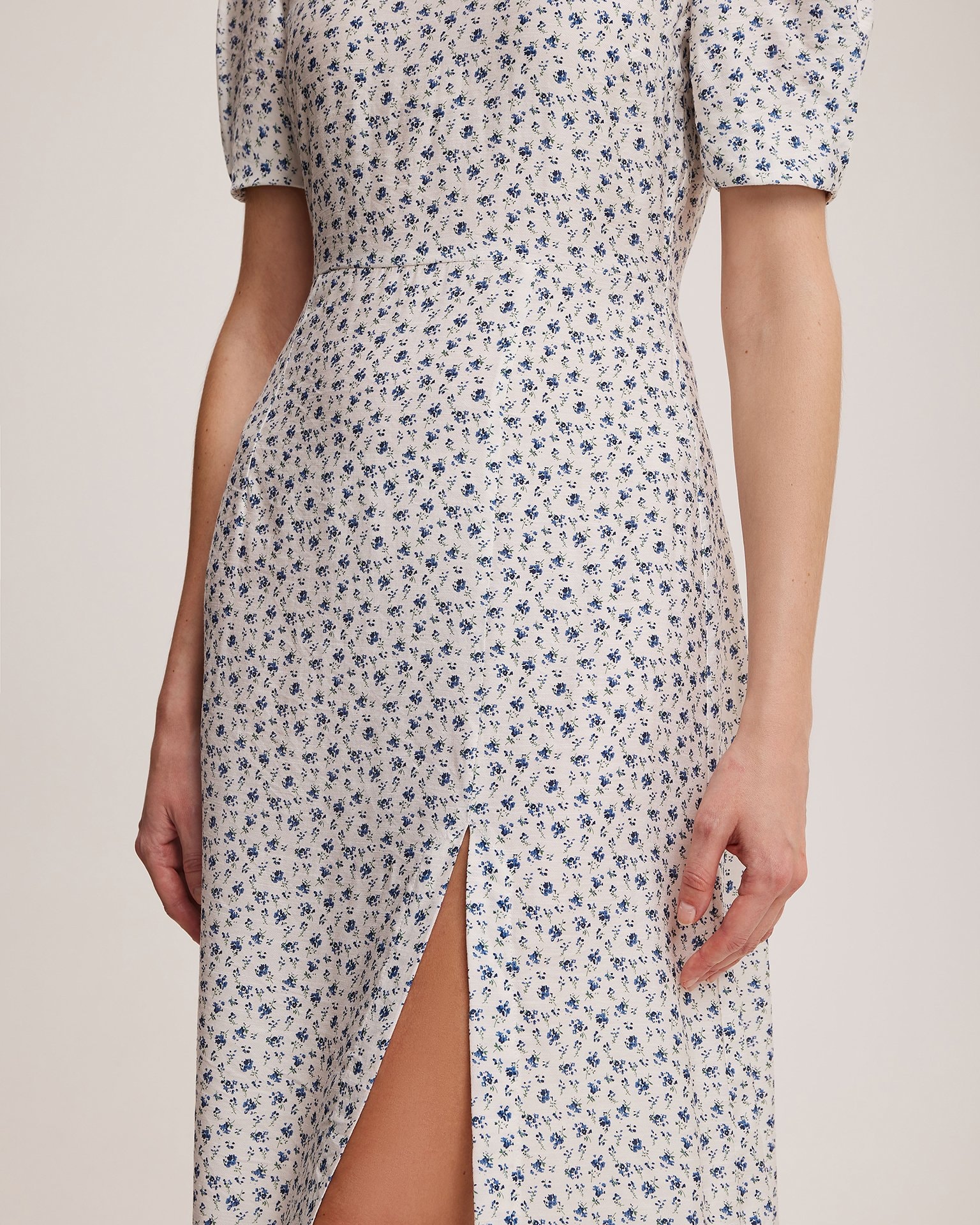 Dress with a slit, White — photo 5