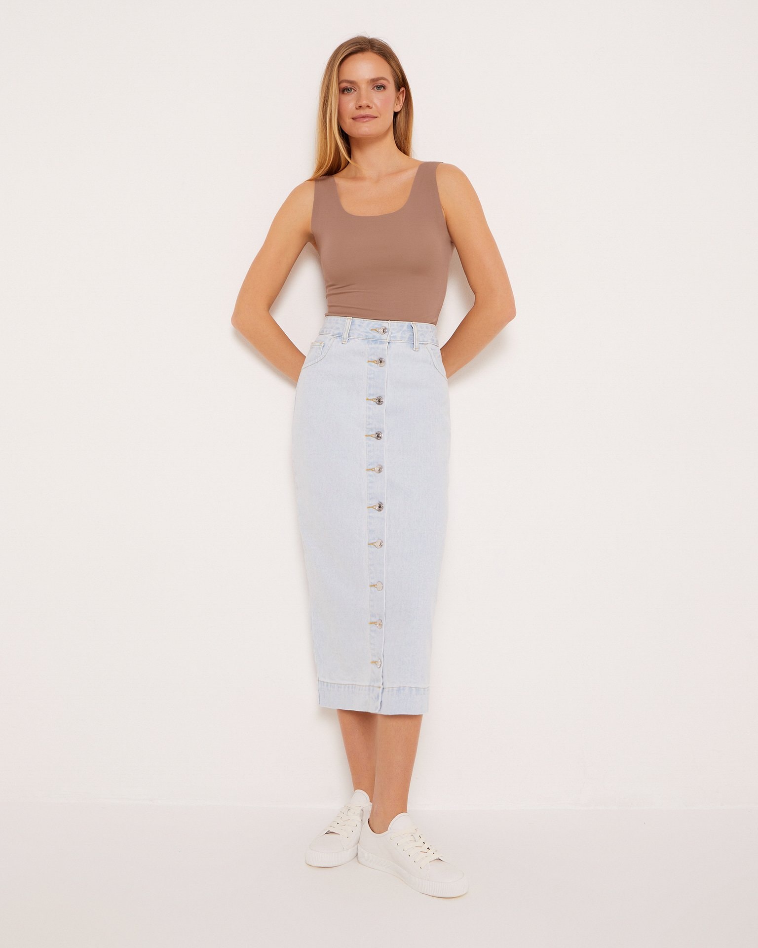 Top with wide straps, Brown — photo 2