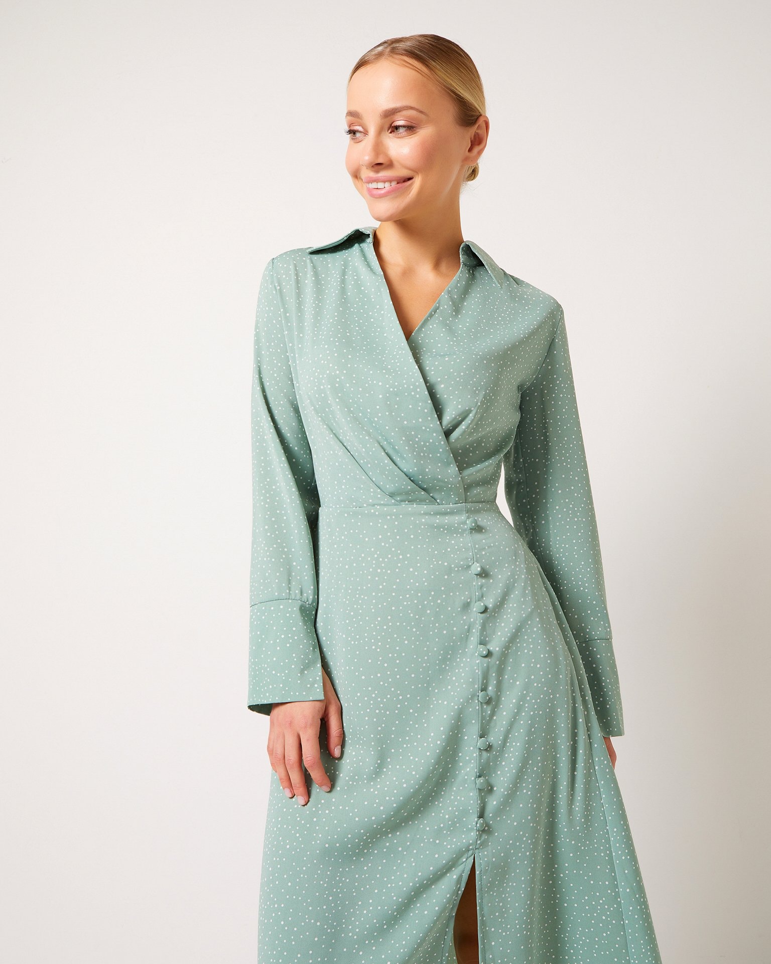 Wrap dress, Light Green — photo 6
