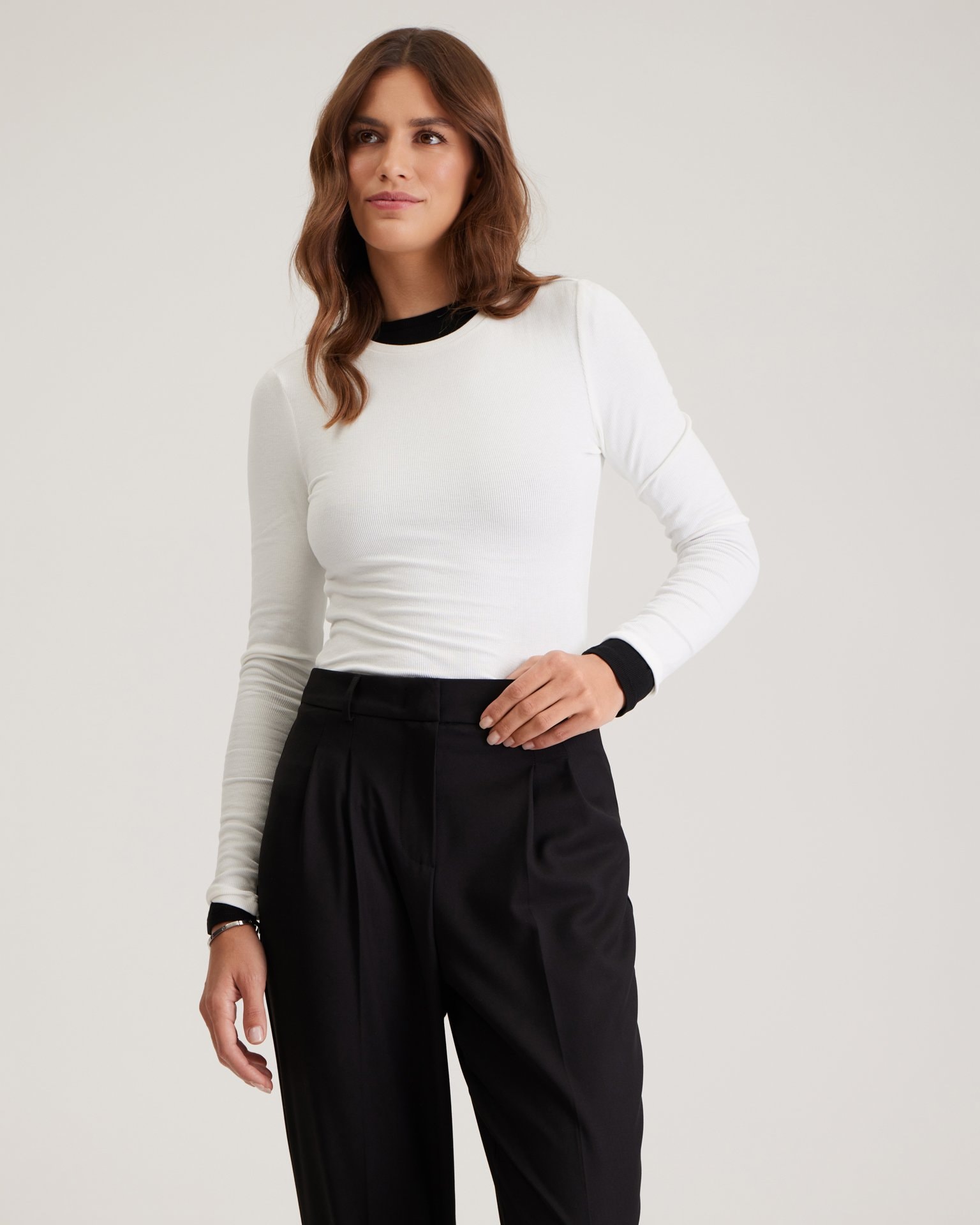 Black Trousers with Stirrups, Black — photo 6