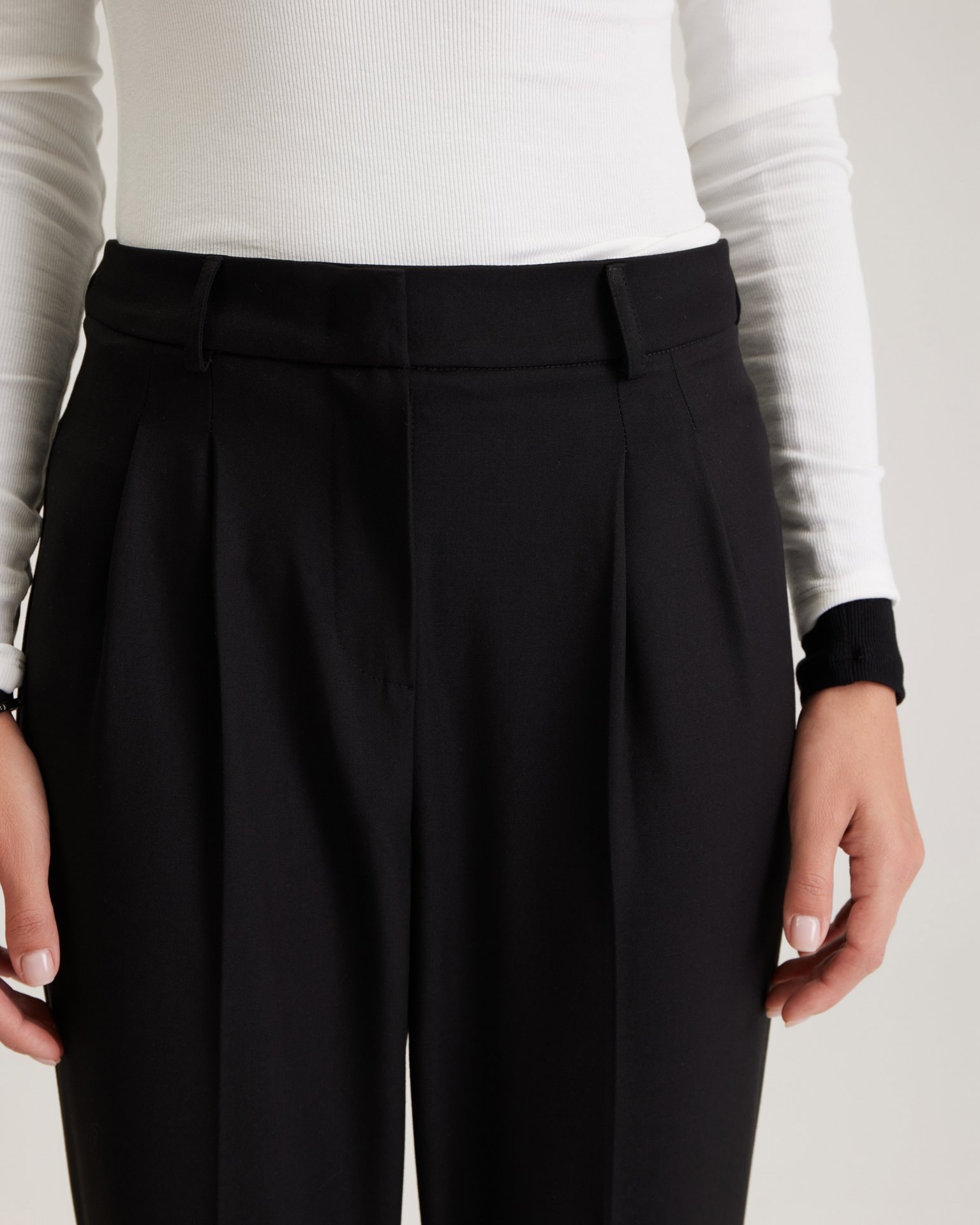 Black Trousers with Stirrups, Black — photo 7