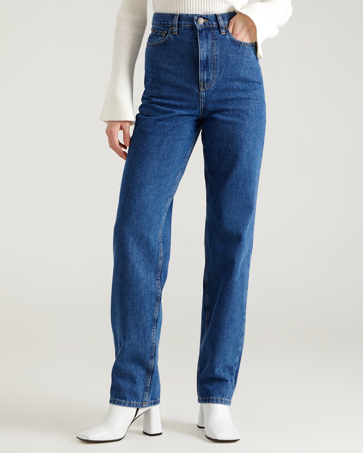 Straight-leg jeans in blue, Blue — photo 5