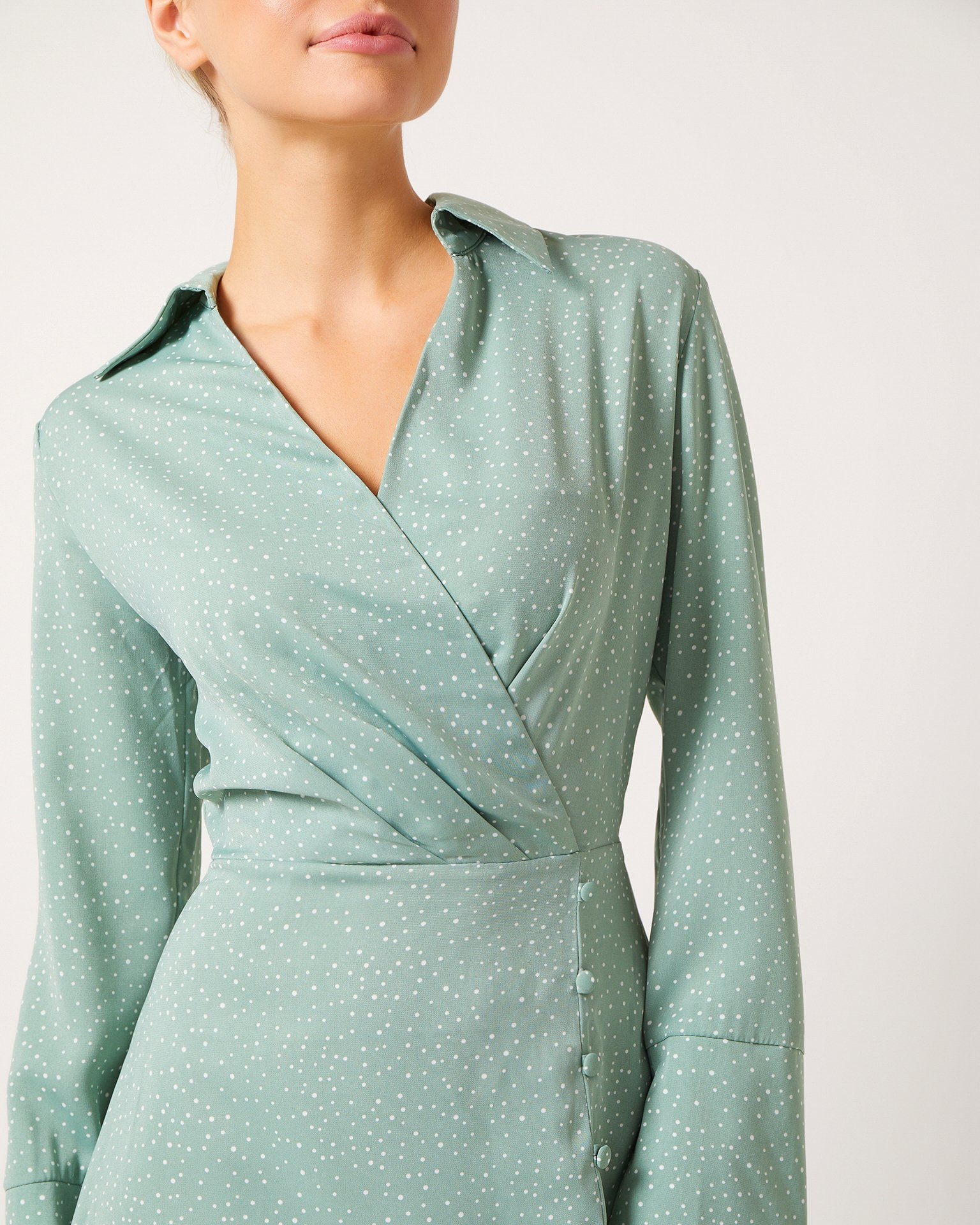 Wrap dress, Light Green — photo 7