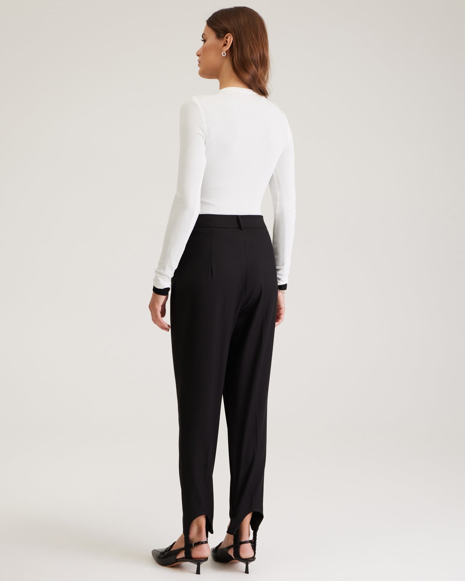 Black Trousers with Stirrups, Black — photo 3