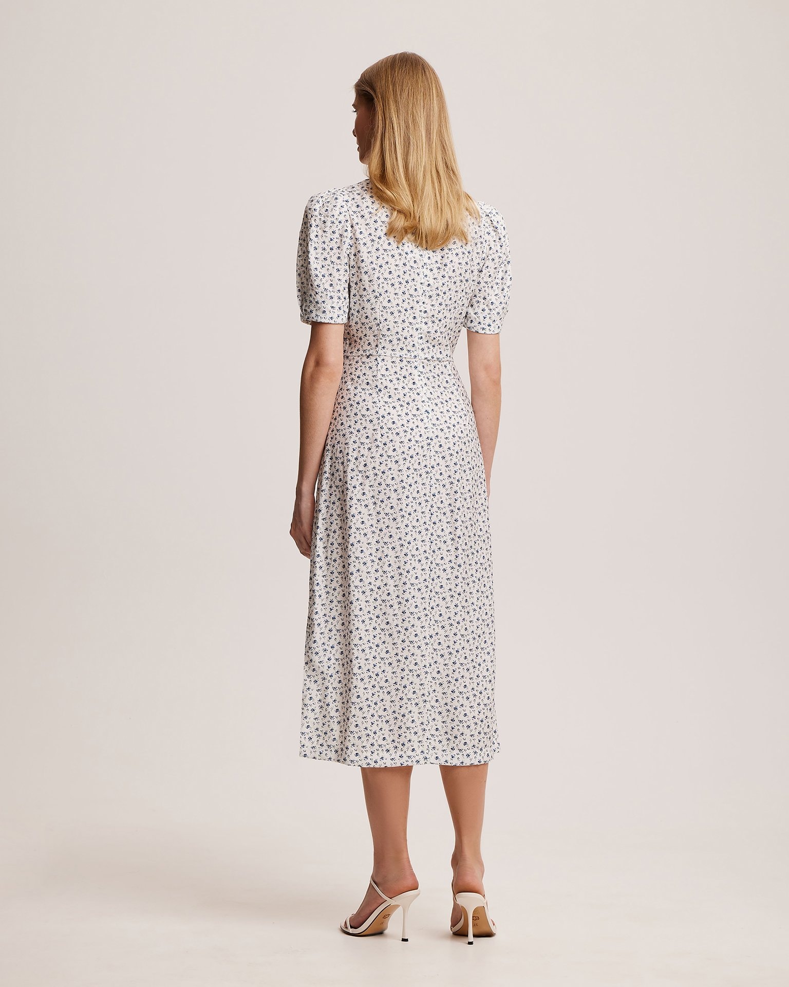 Dress with a slit, White — photo 3