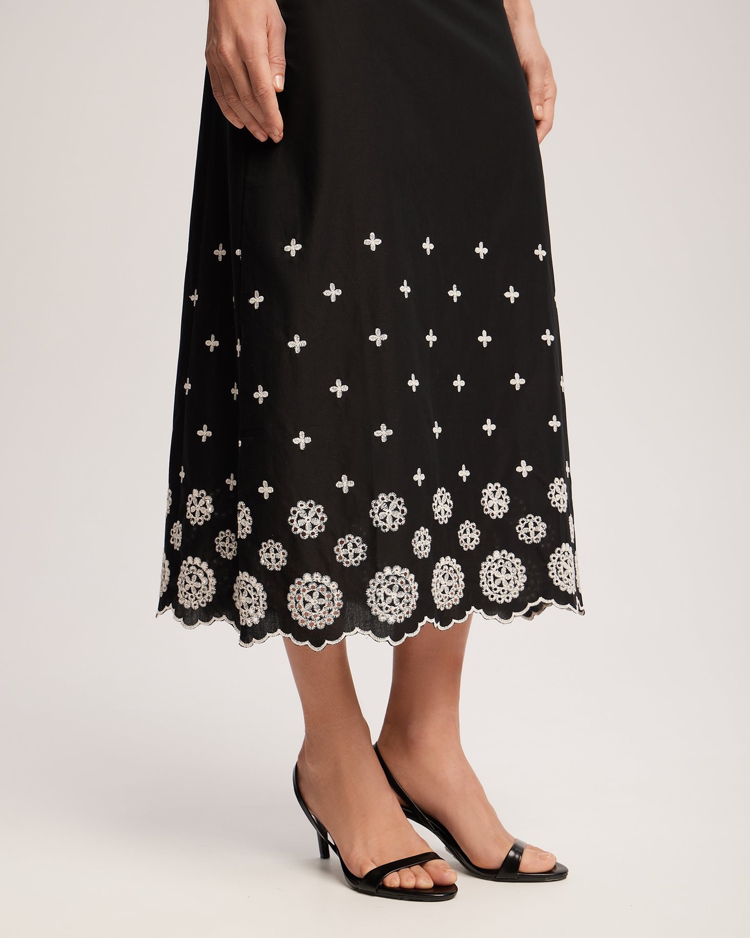Skirt with embroidery, Black — photo 6