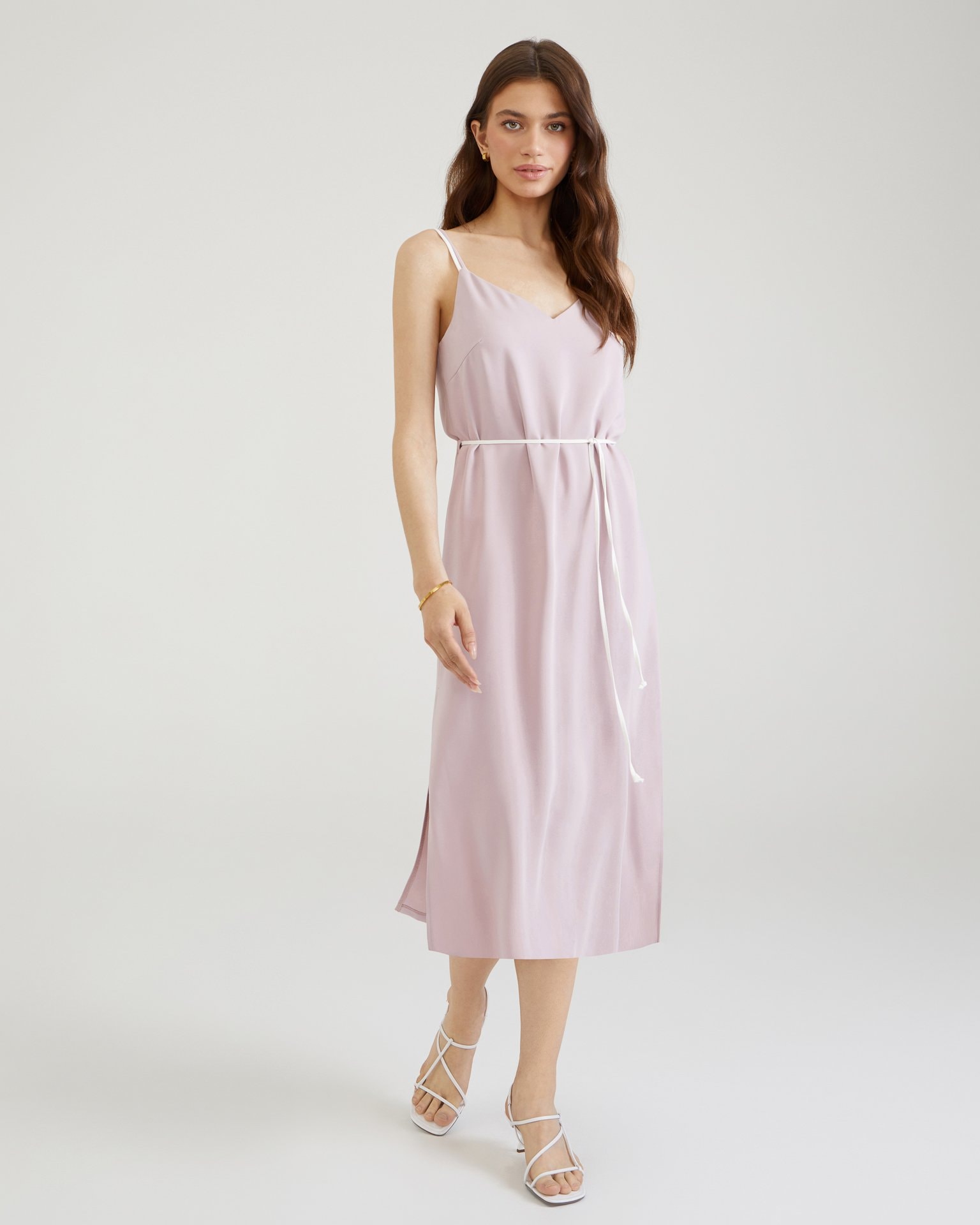 Dress with Double Straps, Dusty pink