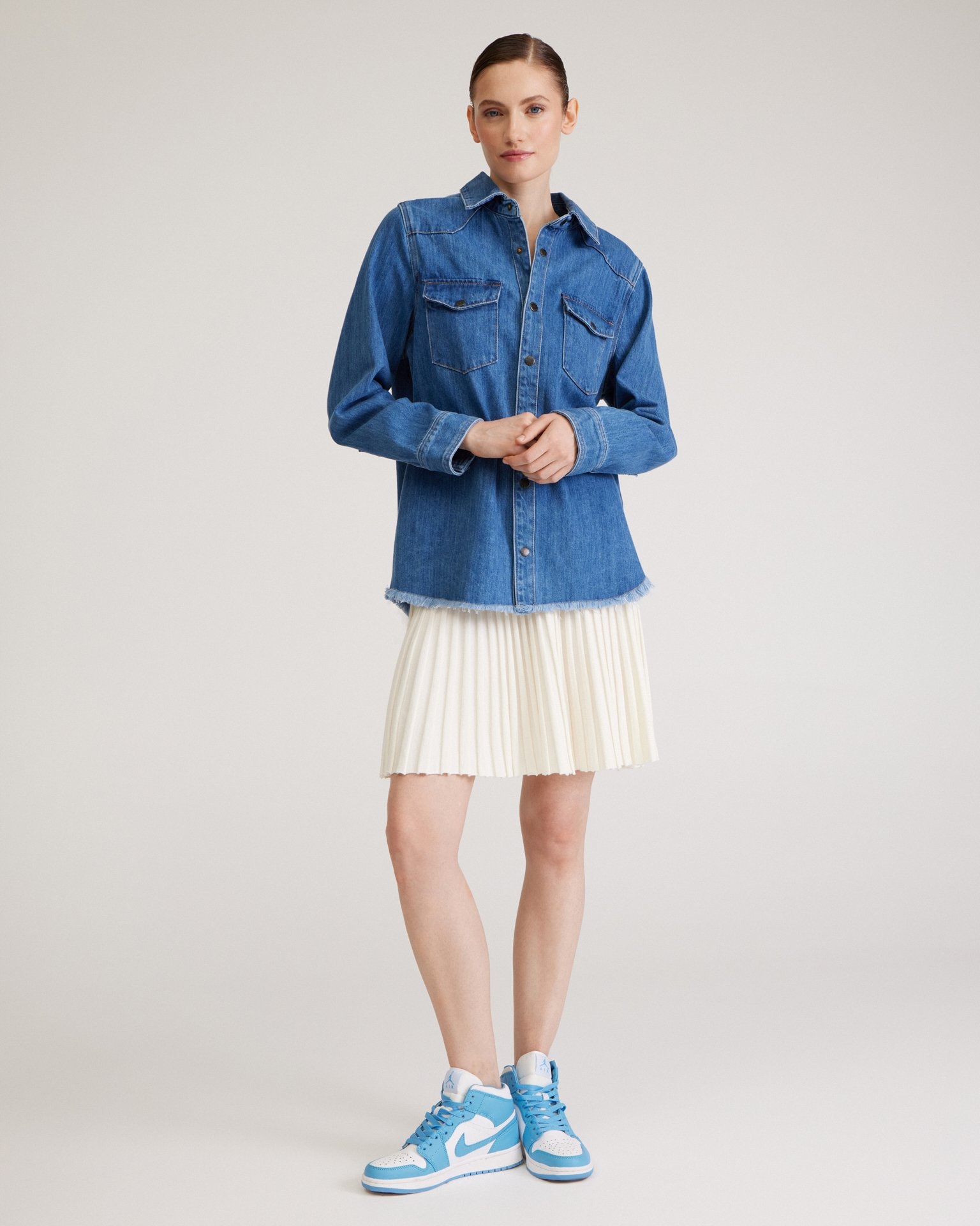 Oversize denim shirt, Navy